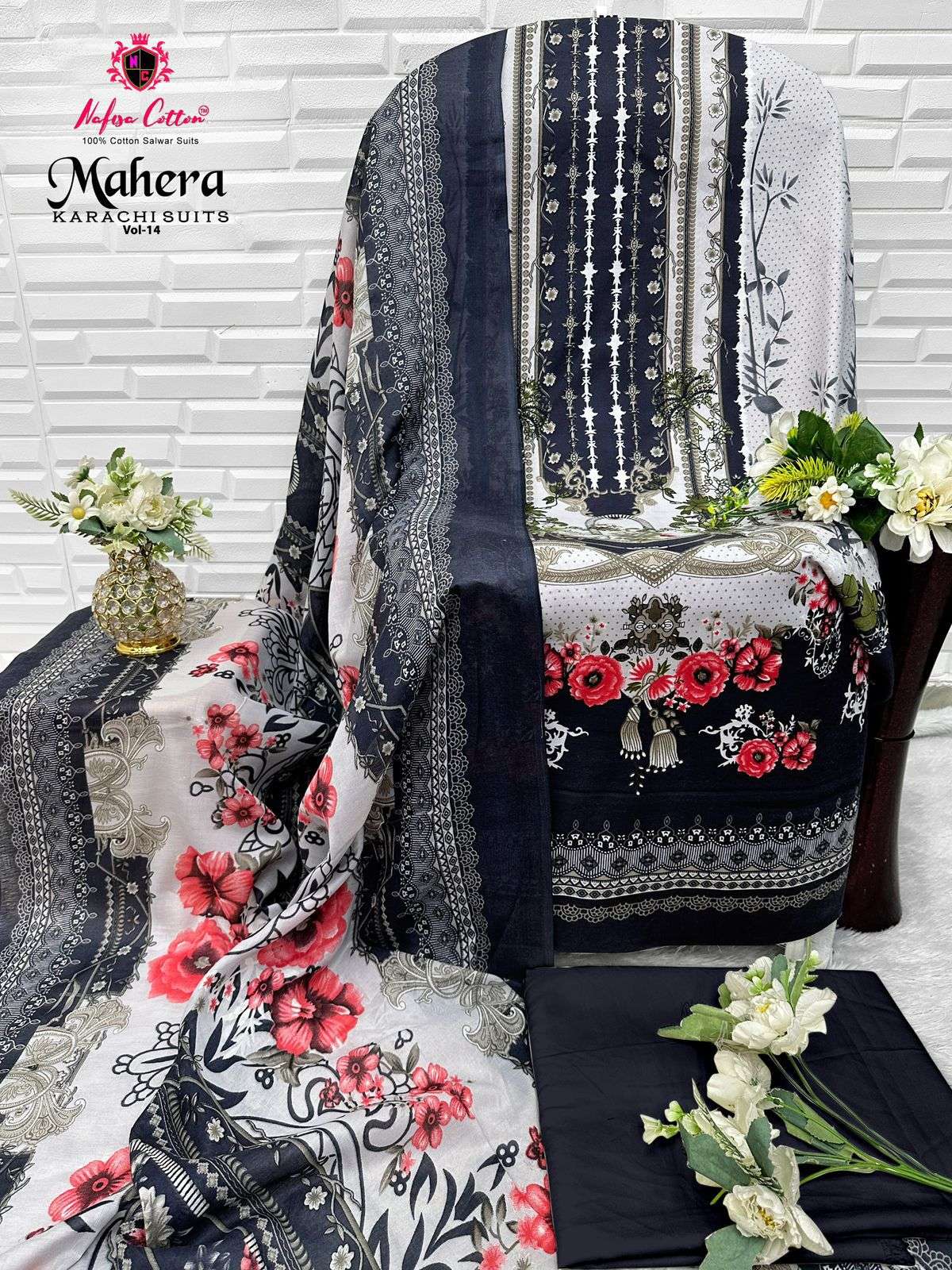 NAFISA COTTON MAHERA KARACHI SUITS VOL 14 COTTON DIGITAL PRINTS SALWAR SUIT	
