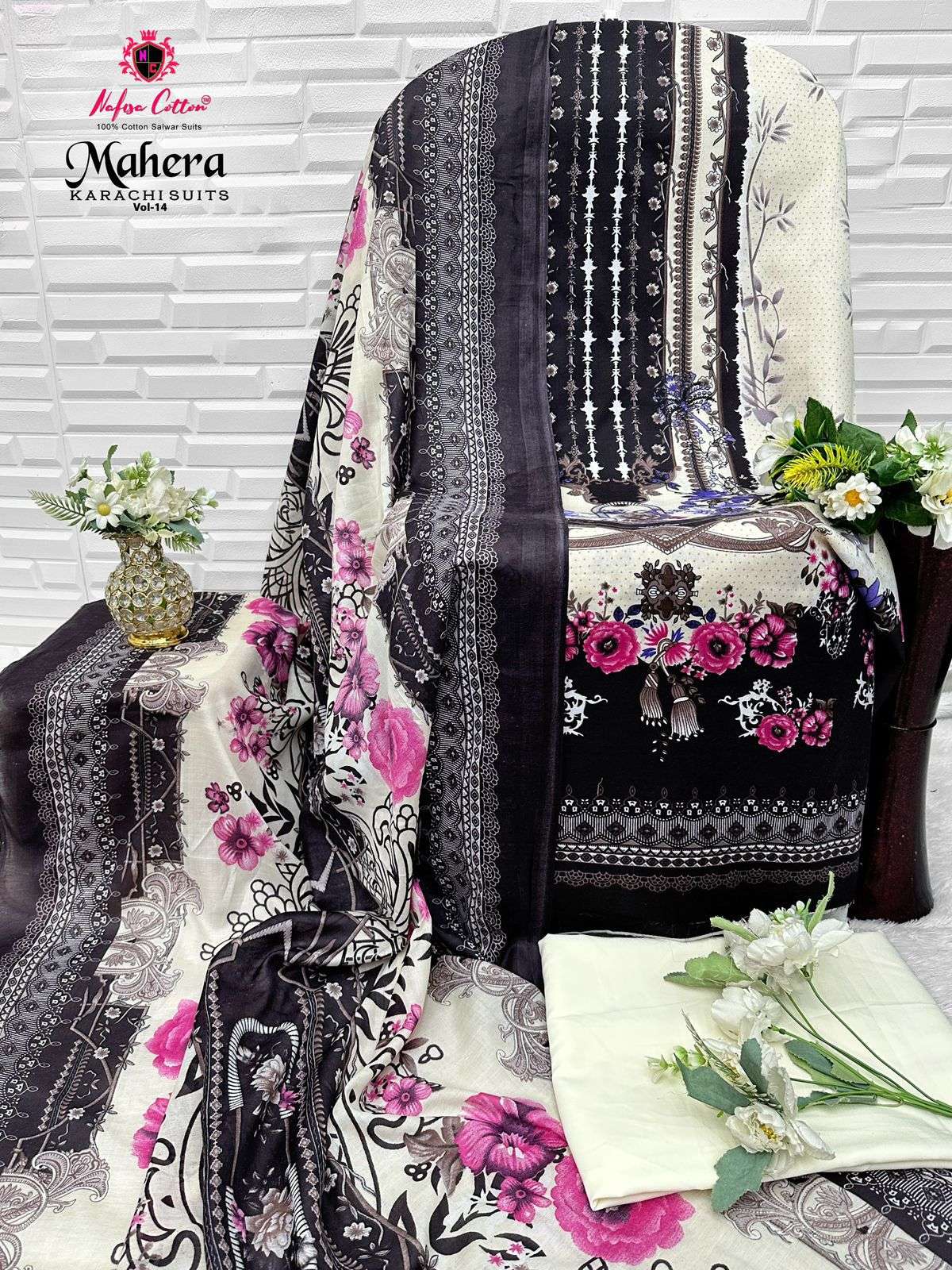 NAFISA COTTON MAHERA KARACHI SUITS VOL 14 COTTON DIGITAL PRINTS SALWAR SUIT	