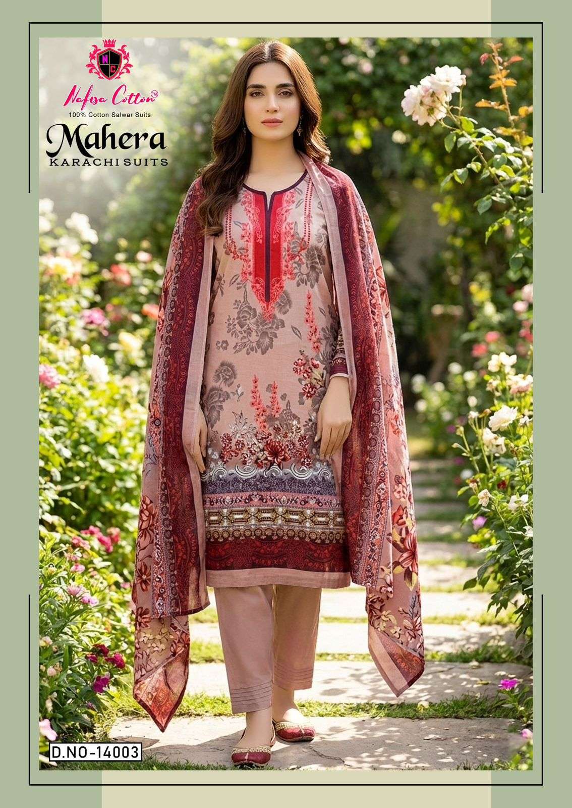 NAFISA COTTON MAHERA KARACHI SUITS VOL 14 COTTON DIGITAL PRINTS SALWAR SUIT	