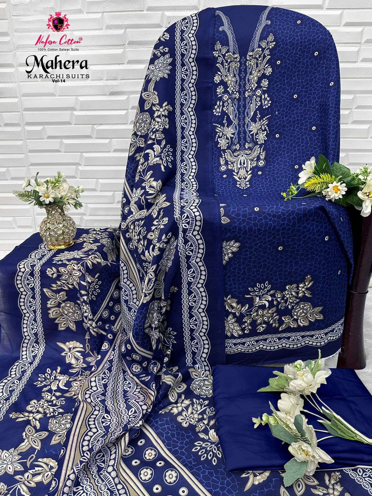 NAFISA COTTON MAHERA KARACHI SUITS VOL 14 COTTON DIGITAL PRINTS SALWAR SUIT	