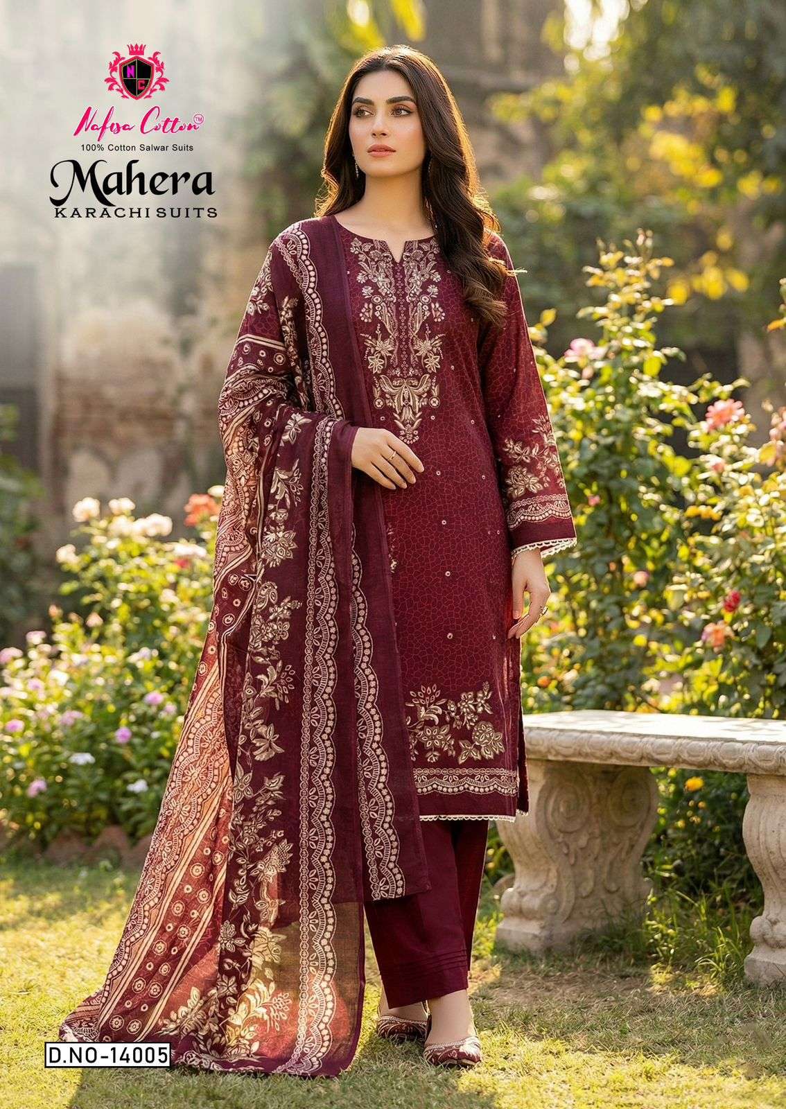 NAFISA COTTON MAHERA KARACHI SUITS VOL 14 COTTON DIGITAL PRINTS SALWAR SUIT	
