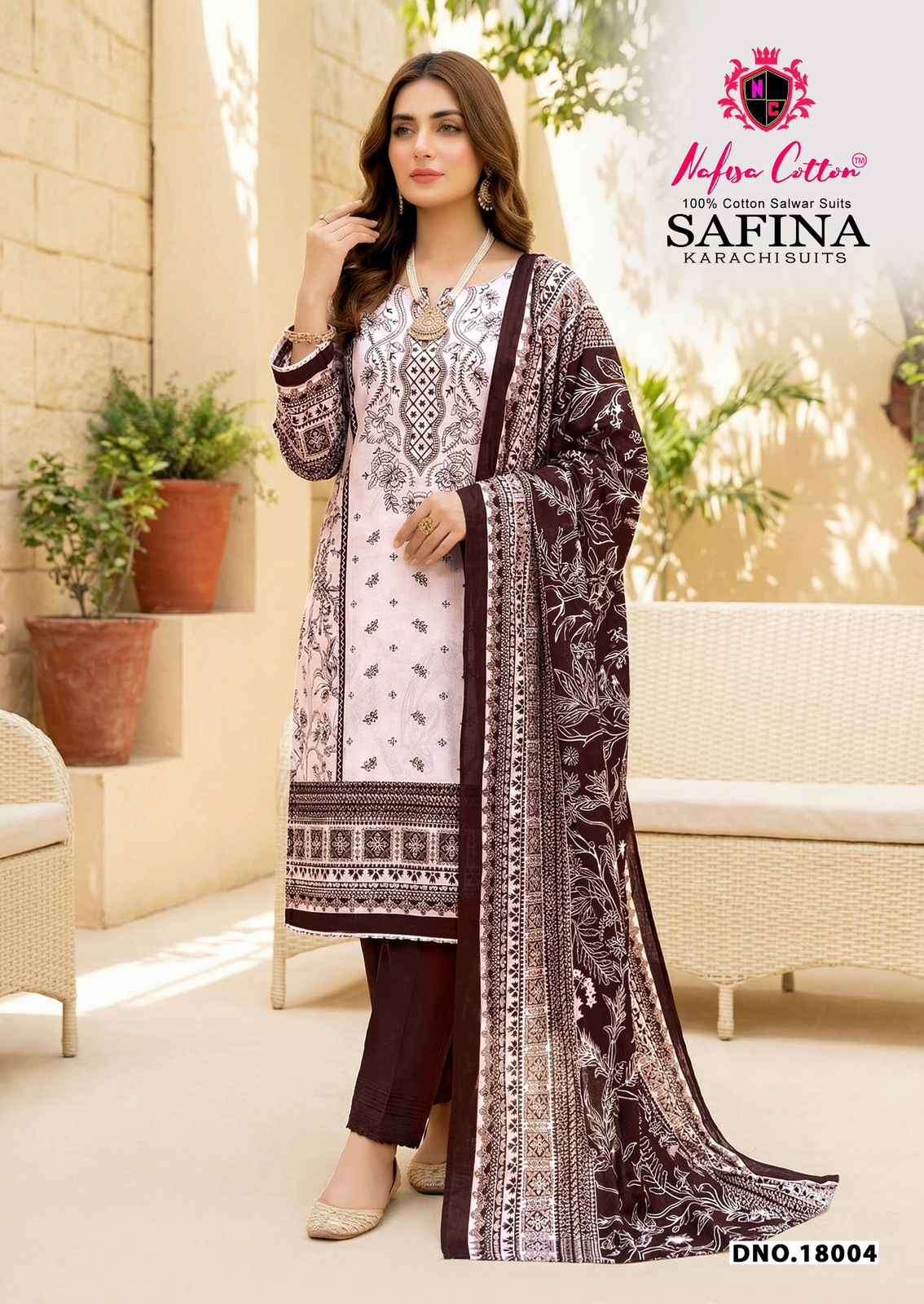 NAFISA COTTON SAFINA KARACHI SUITS VOL 18 COTTON DIGITAL STYLE PRINT SALWAR SUIT
