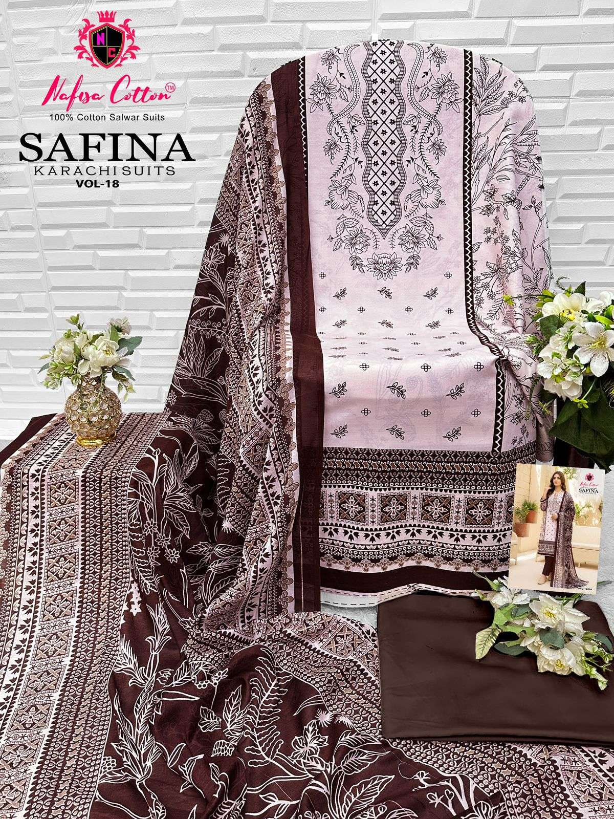NAFISA COTTON SAFINA KARACHI SUITS VOL 18 COTTON DIGITAL STYLE PRINT SALWAR SUIT