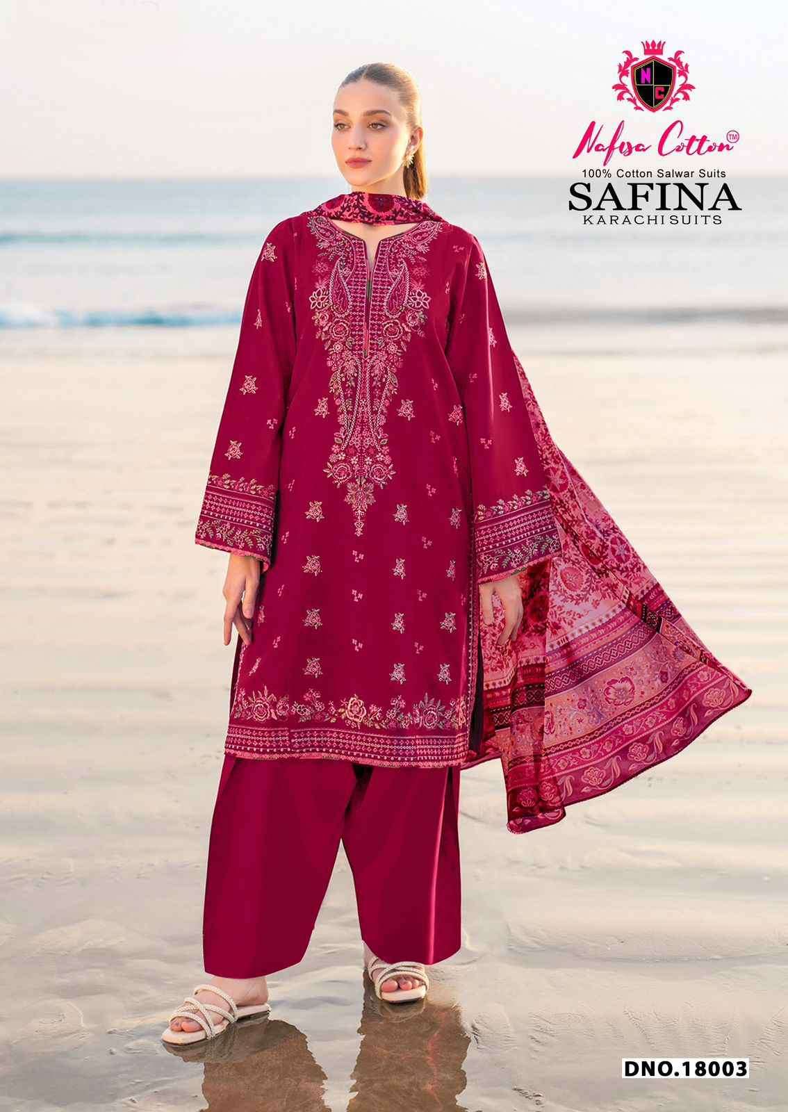 NAFISA COTTON SAFINA KARACHI SUITS VOL 18 COTTON DIGITAL STYLE PRINT SALWAR SUIT