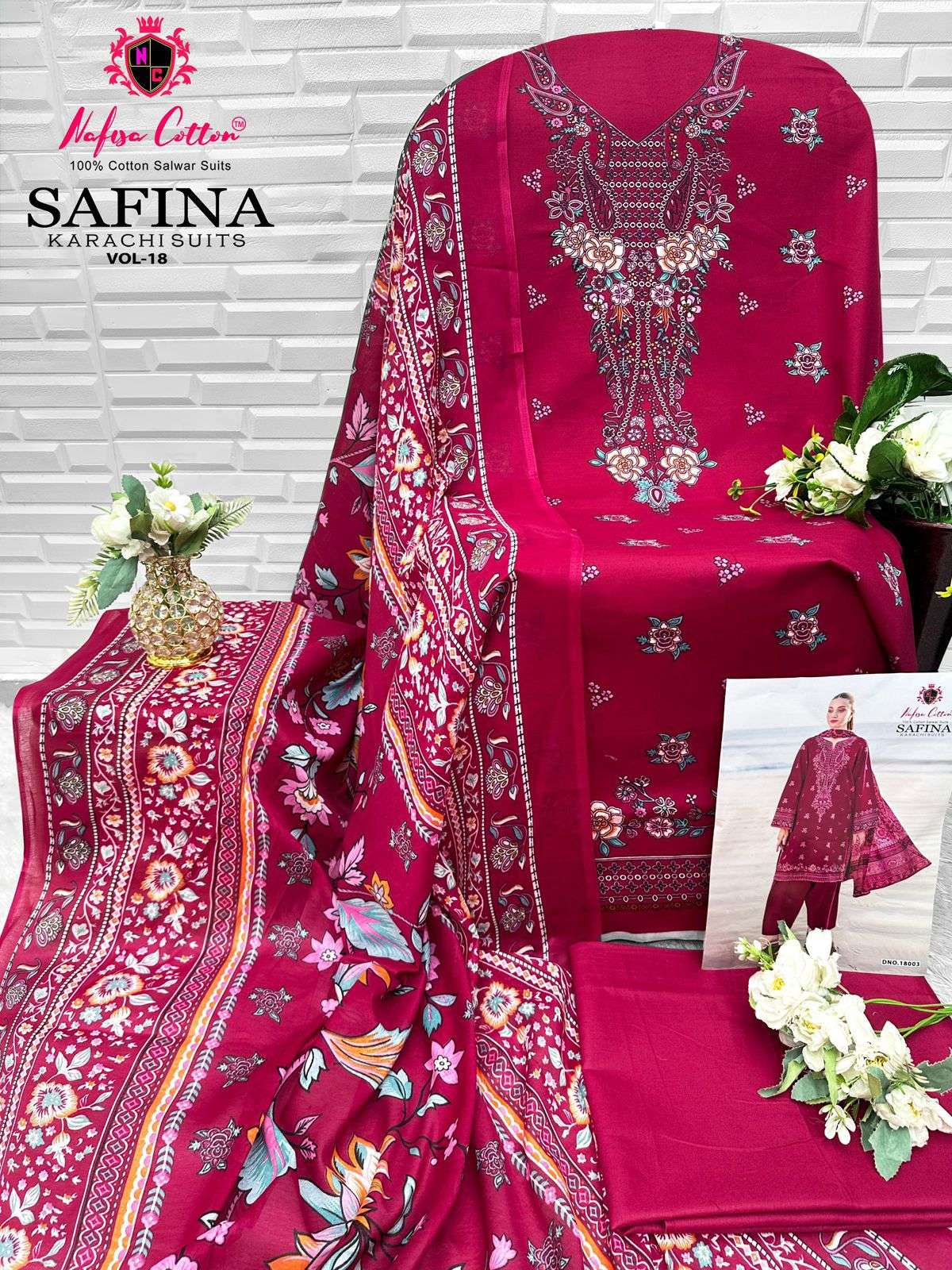 NAFISA COTTON SAFINA KARACHI SUITS VOL 18 COTTON DIGITAL STYLE PRINT SALWAR SUIT