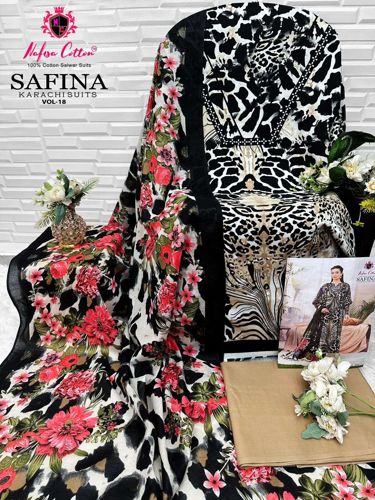 NAFISA COTTON SAFINA KARACHI SUITS VOL 18 COTTON DIGITAL STYLE PRINT SALWAR SUIT