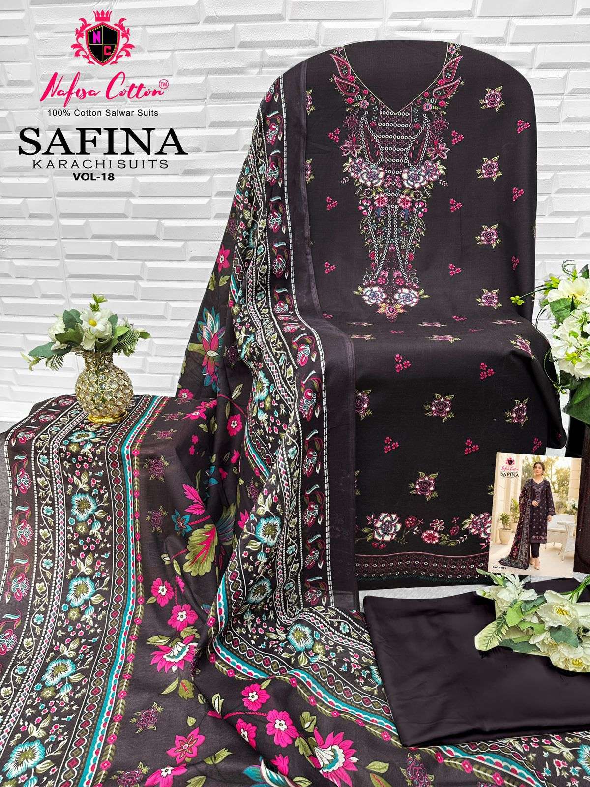 NAFISA COTTON SAFINA KARACHI SUITS VOL 18 COTTON DIGITAL STYLE PRINT SALWAR SUIT