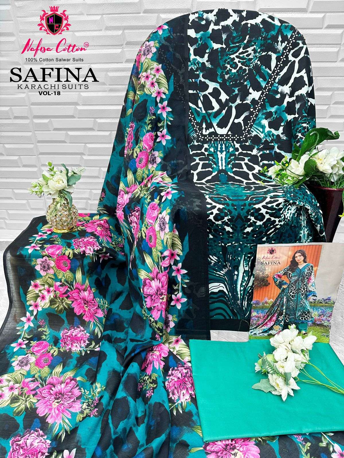 NAFISA COTTON SAFINA KARACHI SUITS VOL 18 COTTON DIGITAL STYLE PRINT SALWAR SUIT