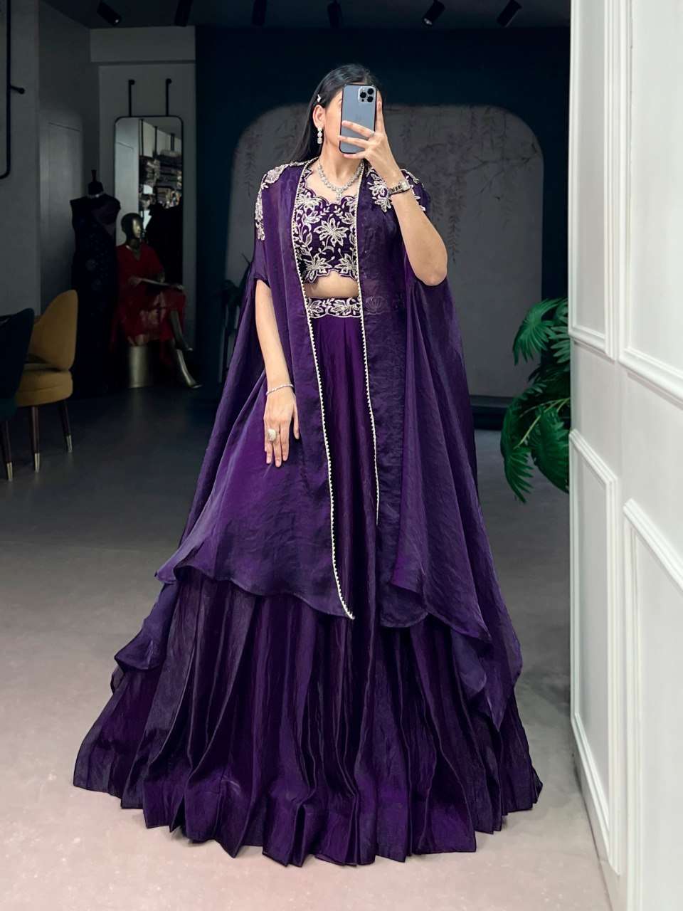 NNK AAFREEN SILK HEAVY PREETY LOOK DESIGNER INDO WESTERN STYLE DRESS 
