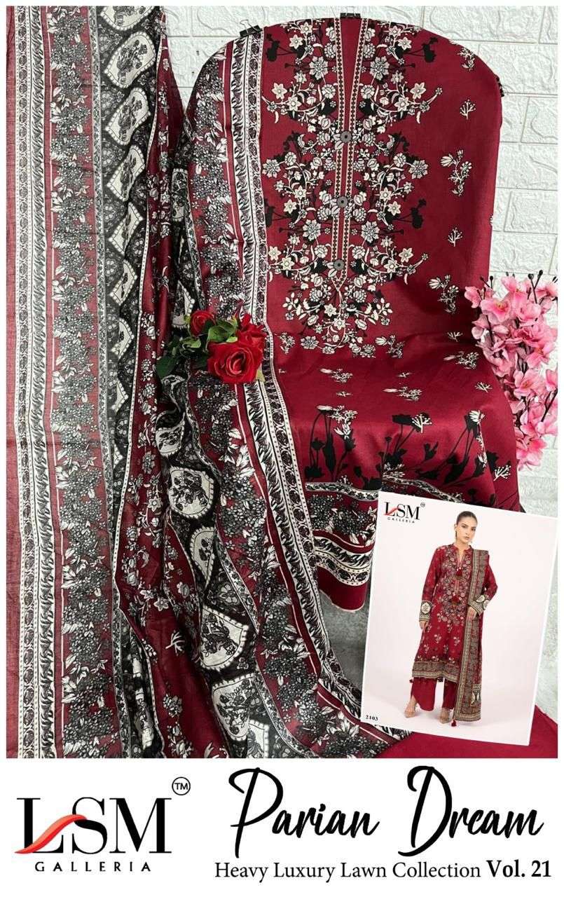PARIAN DREAM HEAVY LUXURY LAWN COLLECTION VOL 21 COTTON DIGITAL PRINT SALWAR SUIT