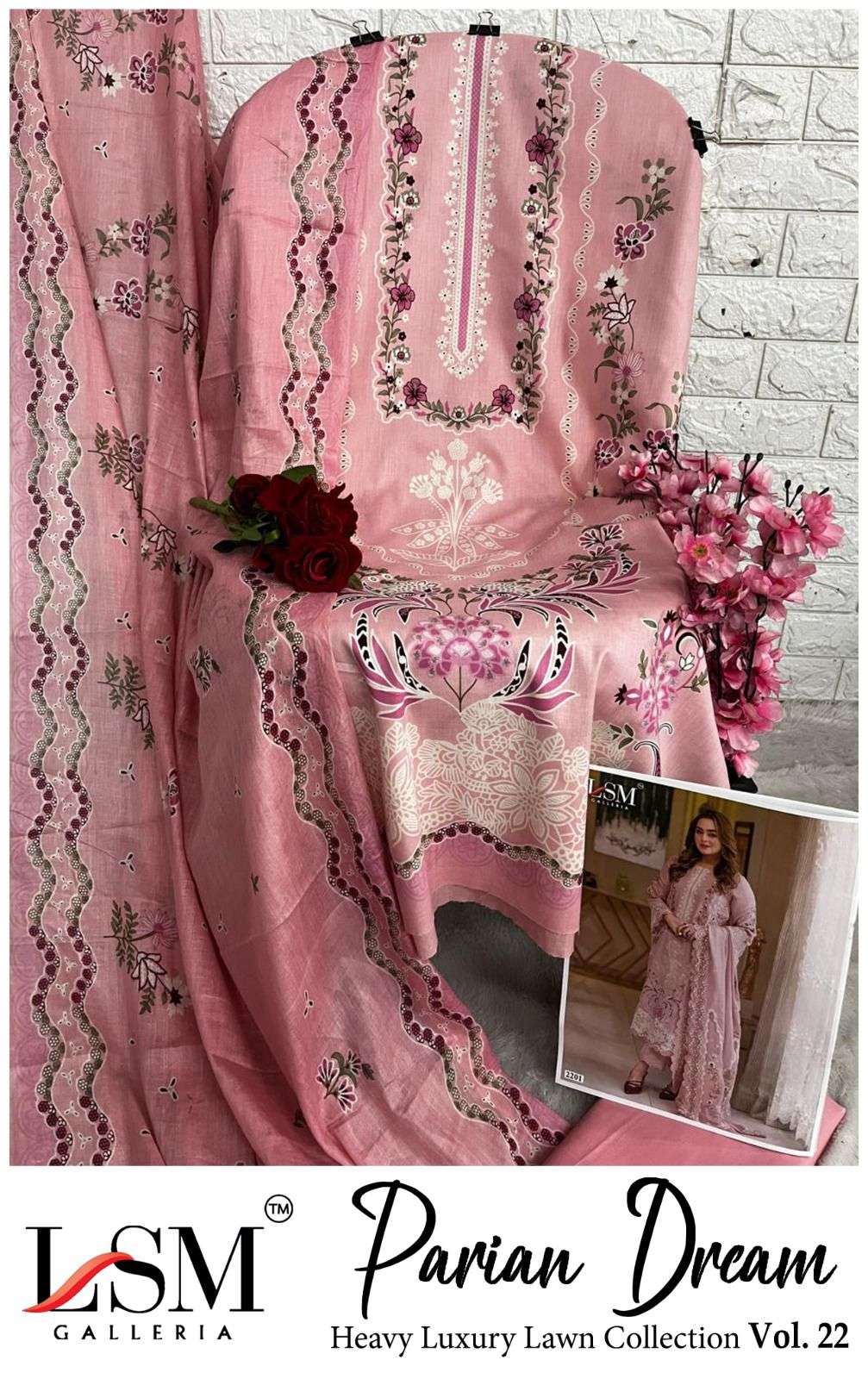 PARIAN DREAM HEAVY LUXURY LAWN COLLECTION VOL 22 COTTON DIGITAL PRINT SALWAR SUIT