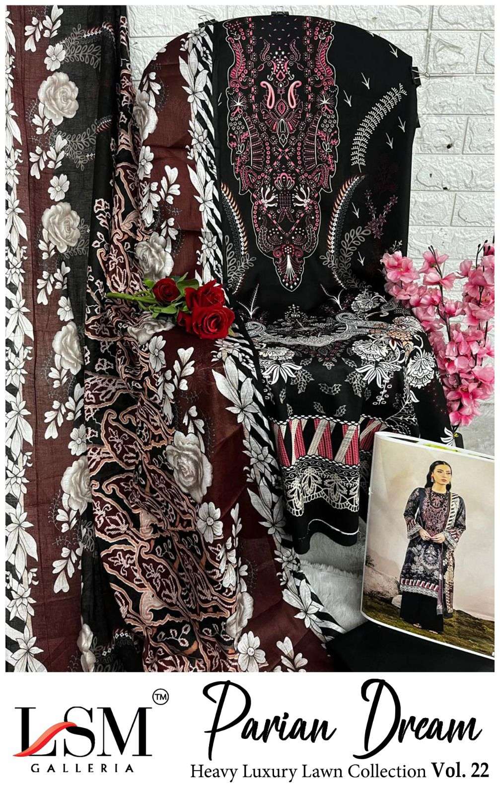 PARIAN DREAM HEAVY LUXURY LAWN COLLECTION VOL 22 COTTON DIGITAL PRINT SALWAR SUIT