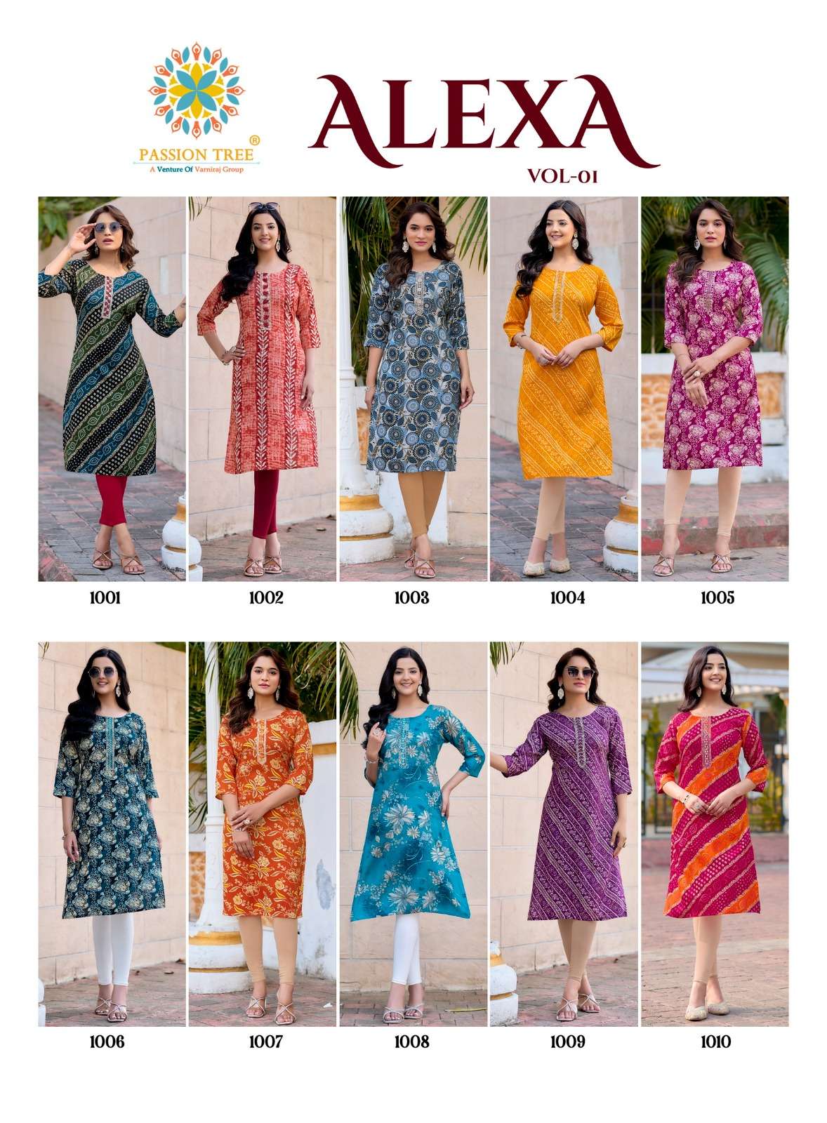 PASSION TREE ALEXA VOL 1 RAYON PRINT FANCY DAILY WEAR KURTIS