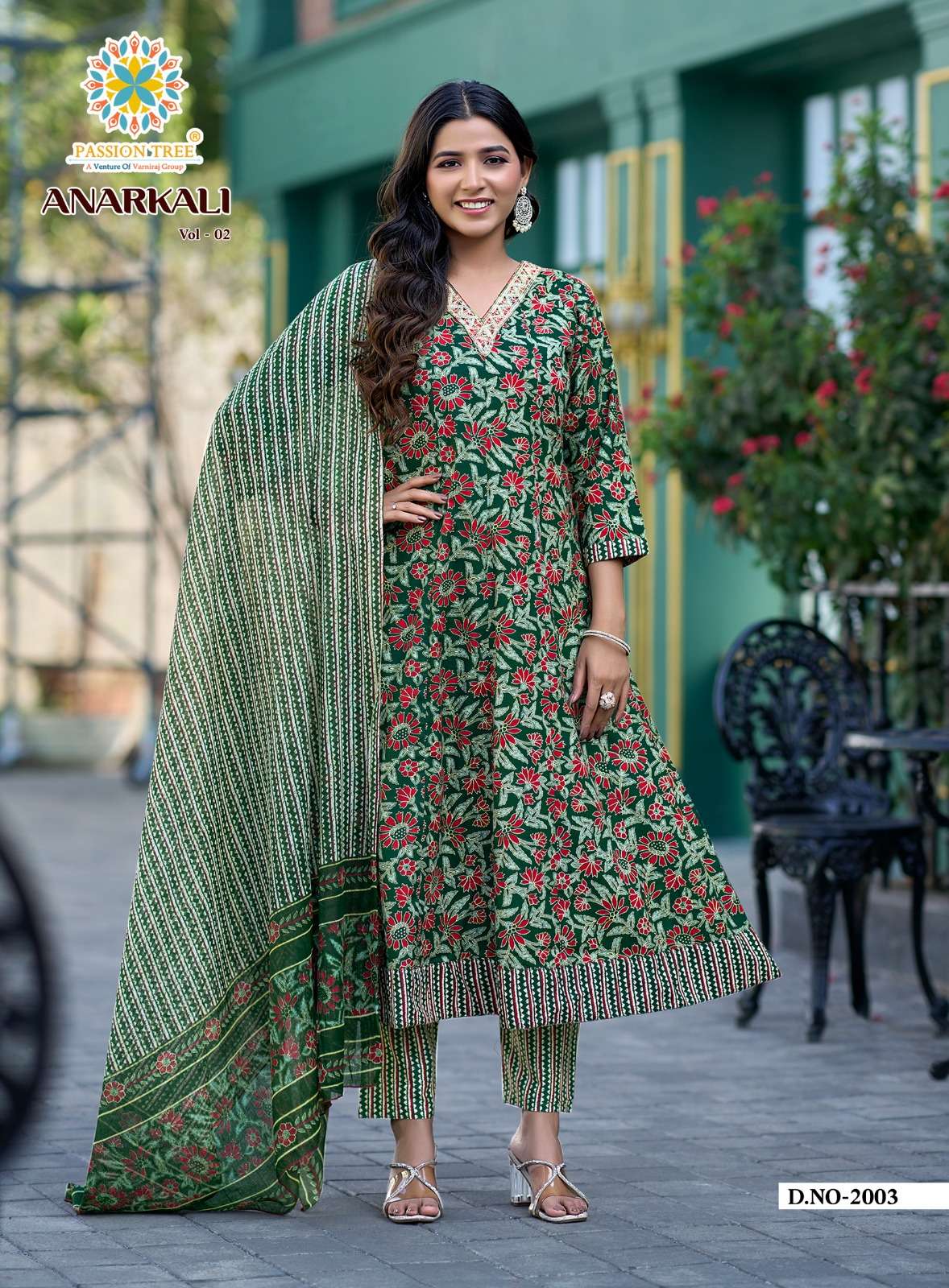 PASSION TREE ANARKALI VOL 2 COTTON PRINTED FANCY 3PCS SET COLLECTION 