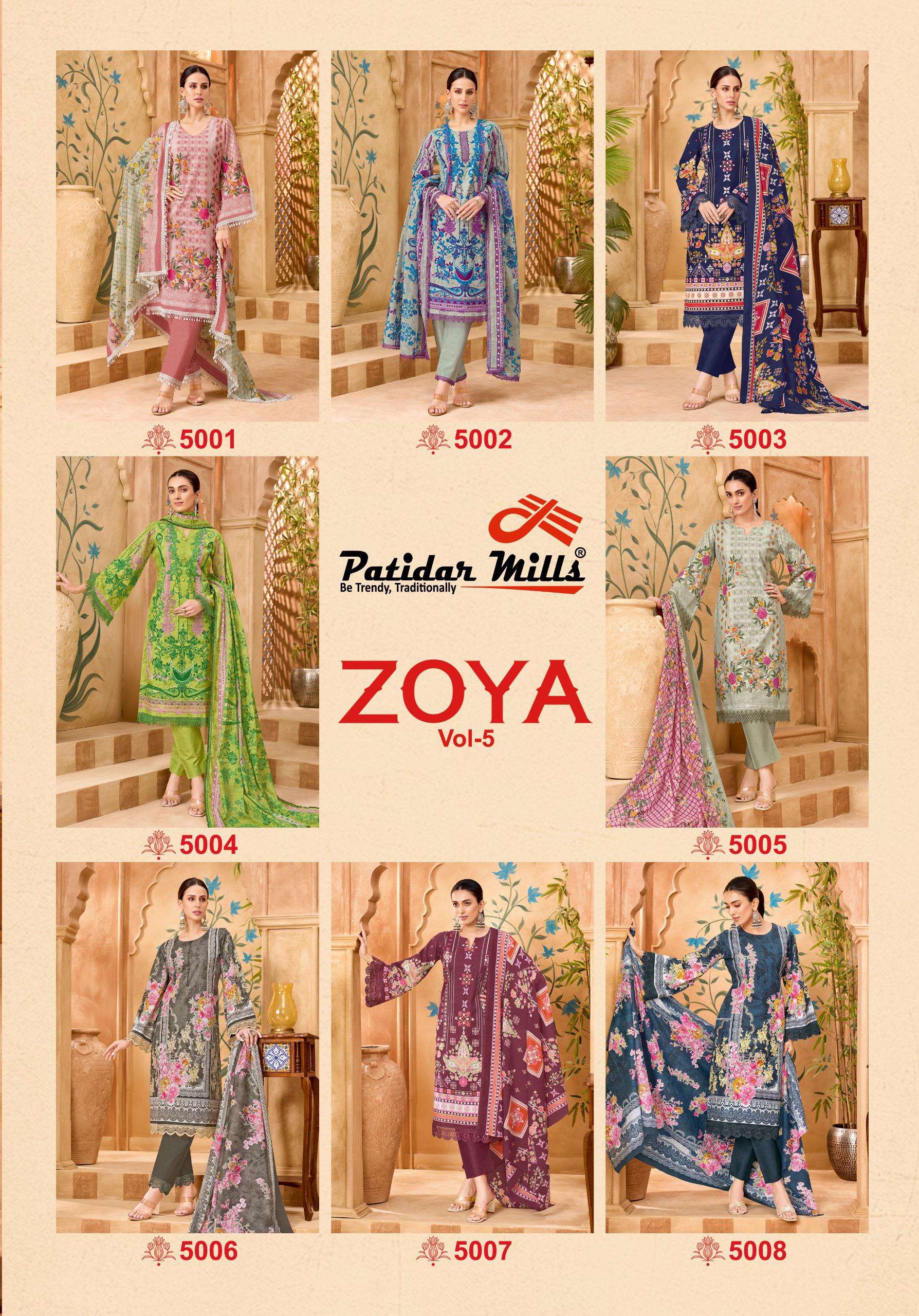 PATIDAR MILLS ZOYA VOL 5 COTTON DIGITAL PRINTS SALWAR SUIT