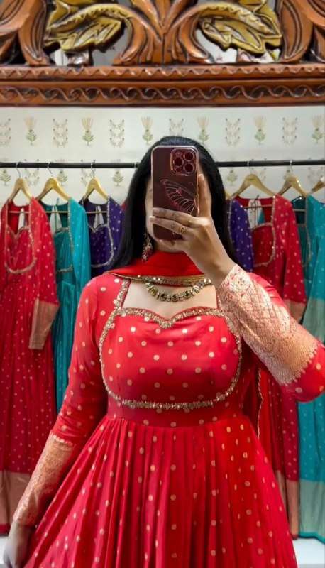 PC 570 JACQUARD DESIGNER WORK PARTY WEAR LADIES GOWN WITH DUPATTA SET 