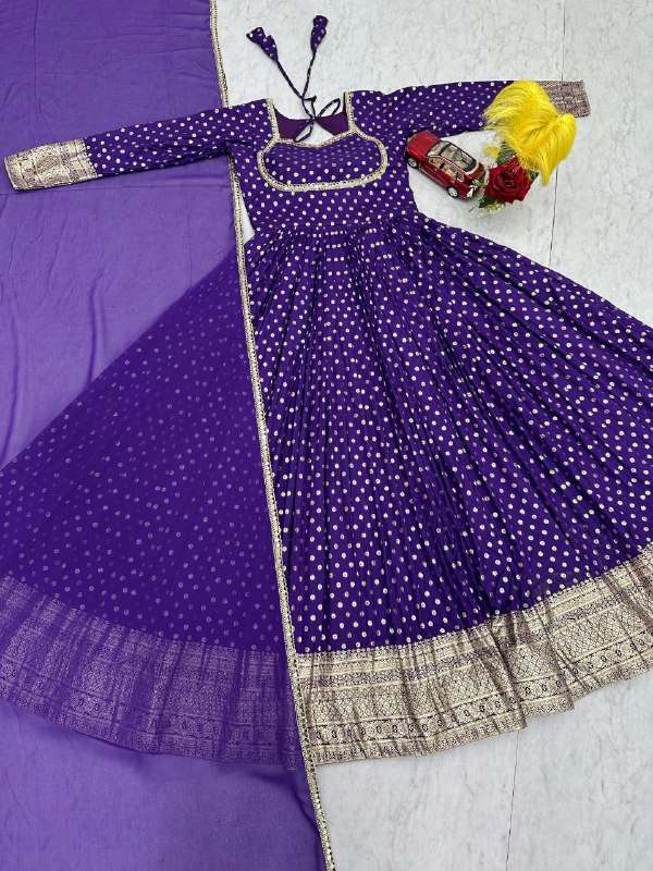 PC 570 JACQUARD DESIGNER WORK PARTY WEAR LADIES GOWN WITH DUPATTA SET 