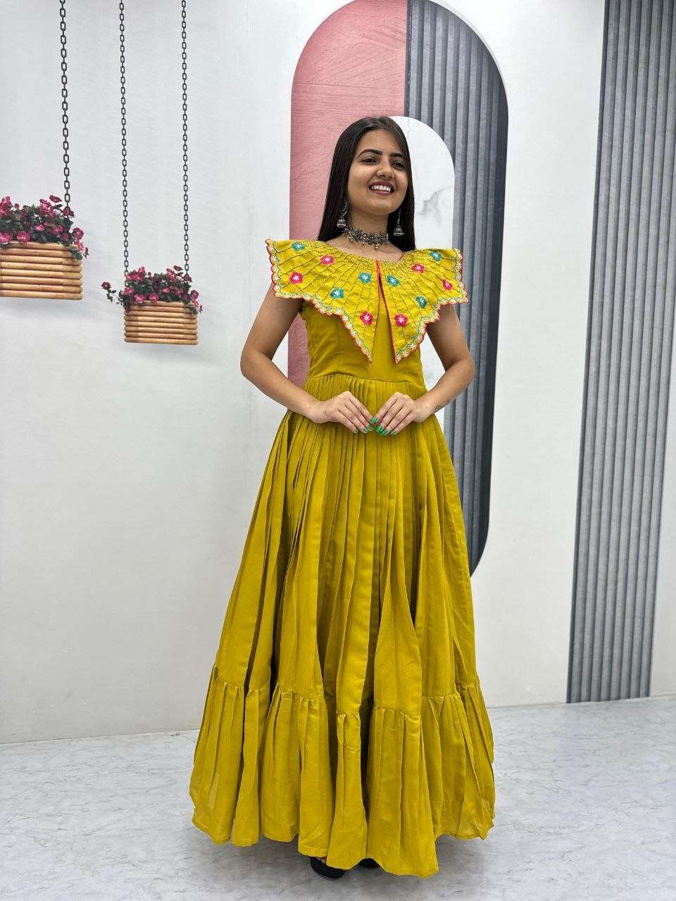 PC 571 SILK HEAVY EMBROIDERY DESIGNER FESTIVE WEAR GOWNS 