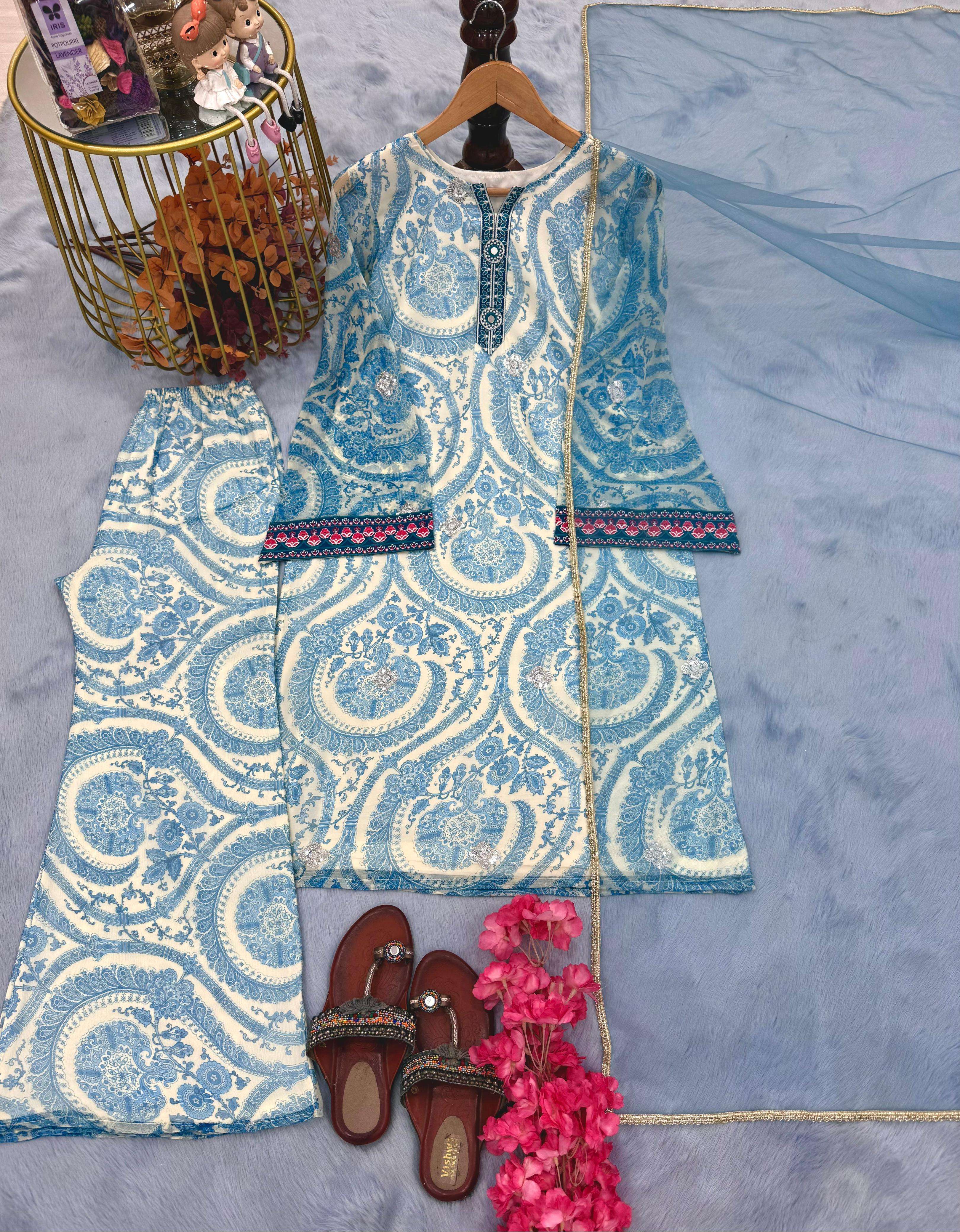 PD 1112 CREPE FANCY PARTY WEAR LOOK DESIGNER LADIES SUIT