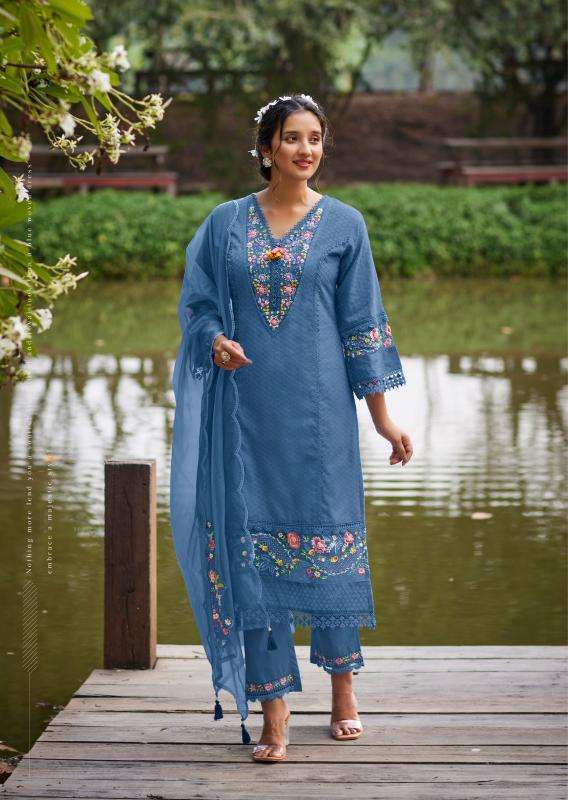 PRM INDIA AMAYA COTTON BEAUTIFUL EMBROIDERY DESIGNER READY MADE FESTIVE WEAR LADIES SUIT