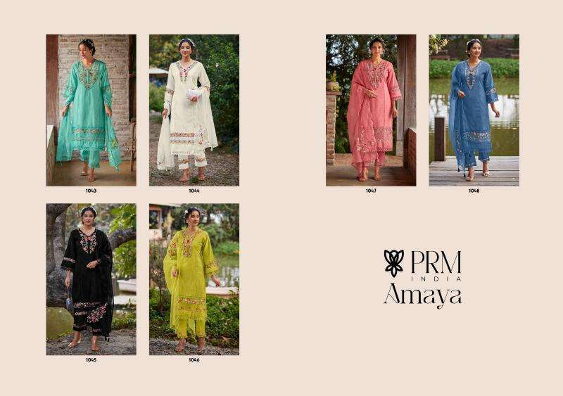 PRM INDIA AMAYA COTTON BEAUTIFUL EMBROIDERY DESIGNER READY MADE FESTIVE WEAR LADIES SUIT