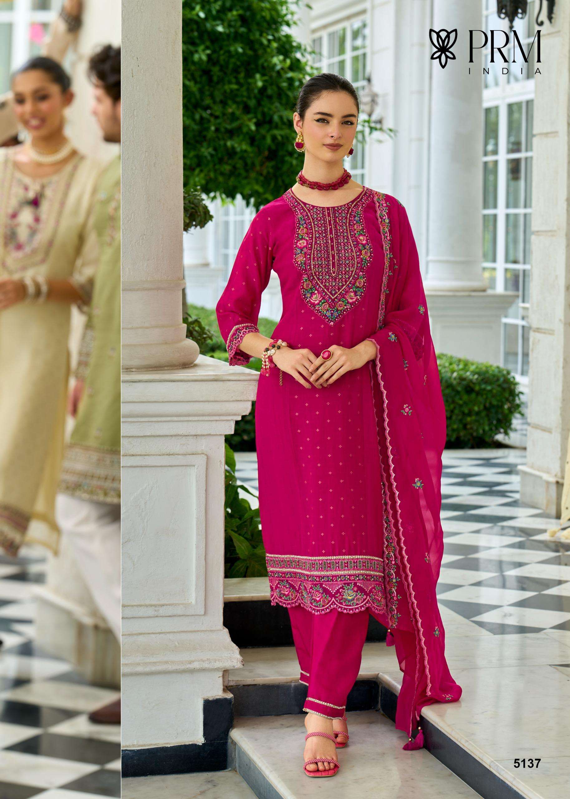  PRM INDIA SAWARIYA JACQUARD DESIGNER WORK FESTIVE WEAR LADIES SUIT