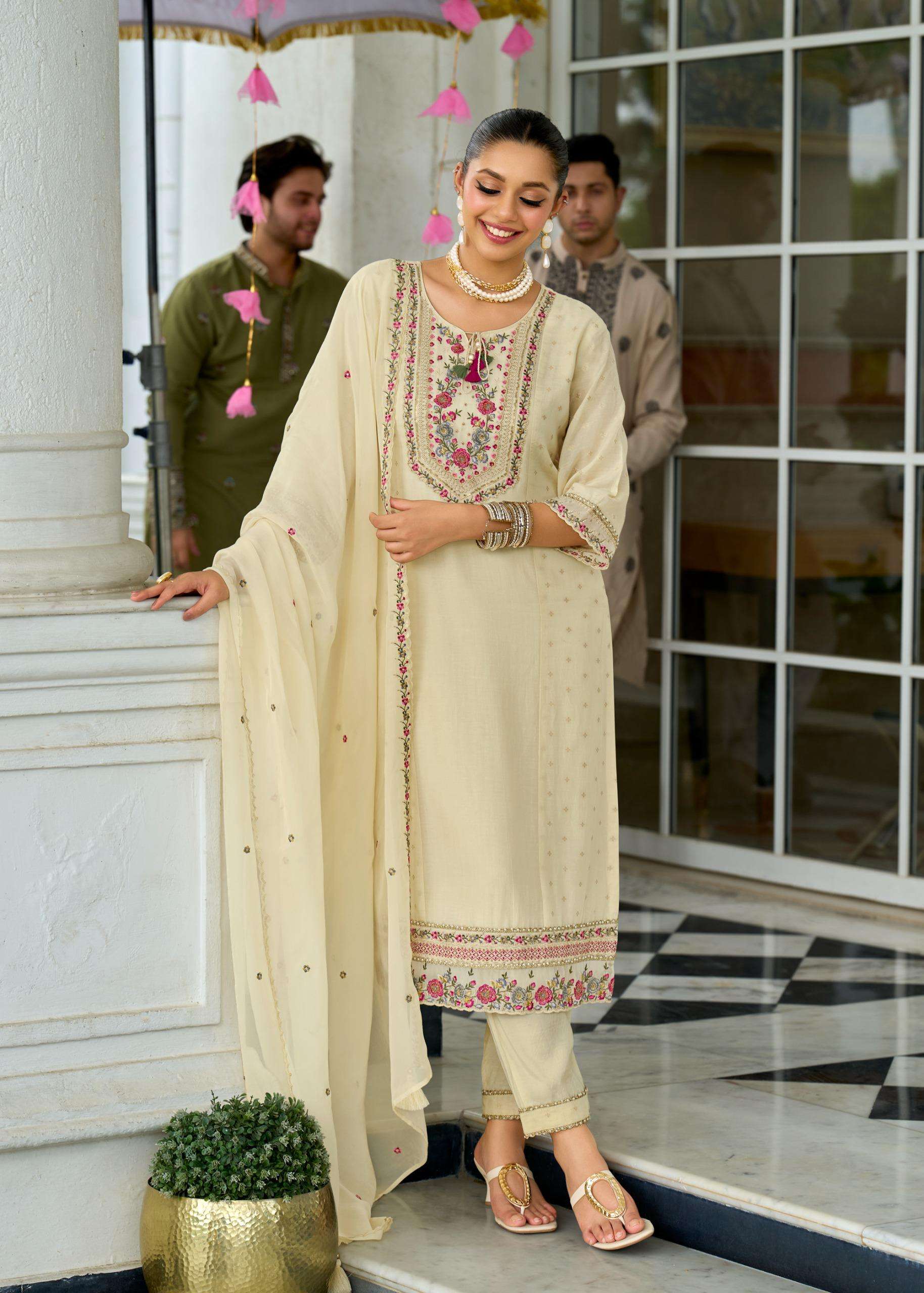  PRM INDIA SAWARIYA JACQUARD DESIGNER WORK FESTIVE WEAR LADIES SUIT
