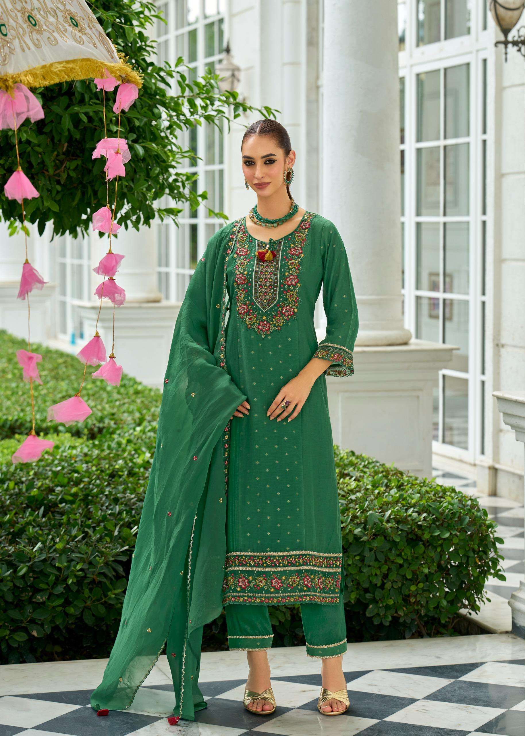  PRM INDIA SAWARIYA JACQUARD DESIGNER WORK FESTIVE WEAR LADIES SUIT
