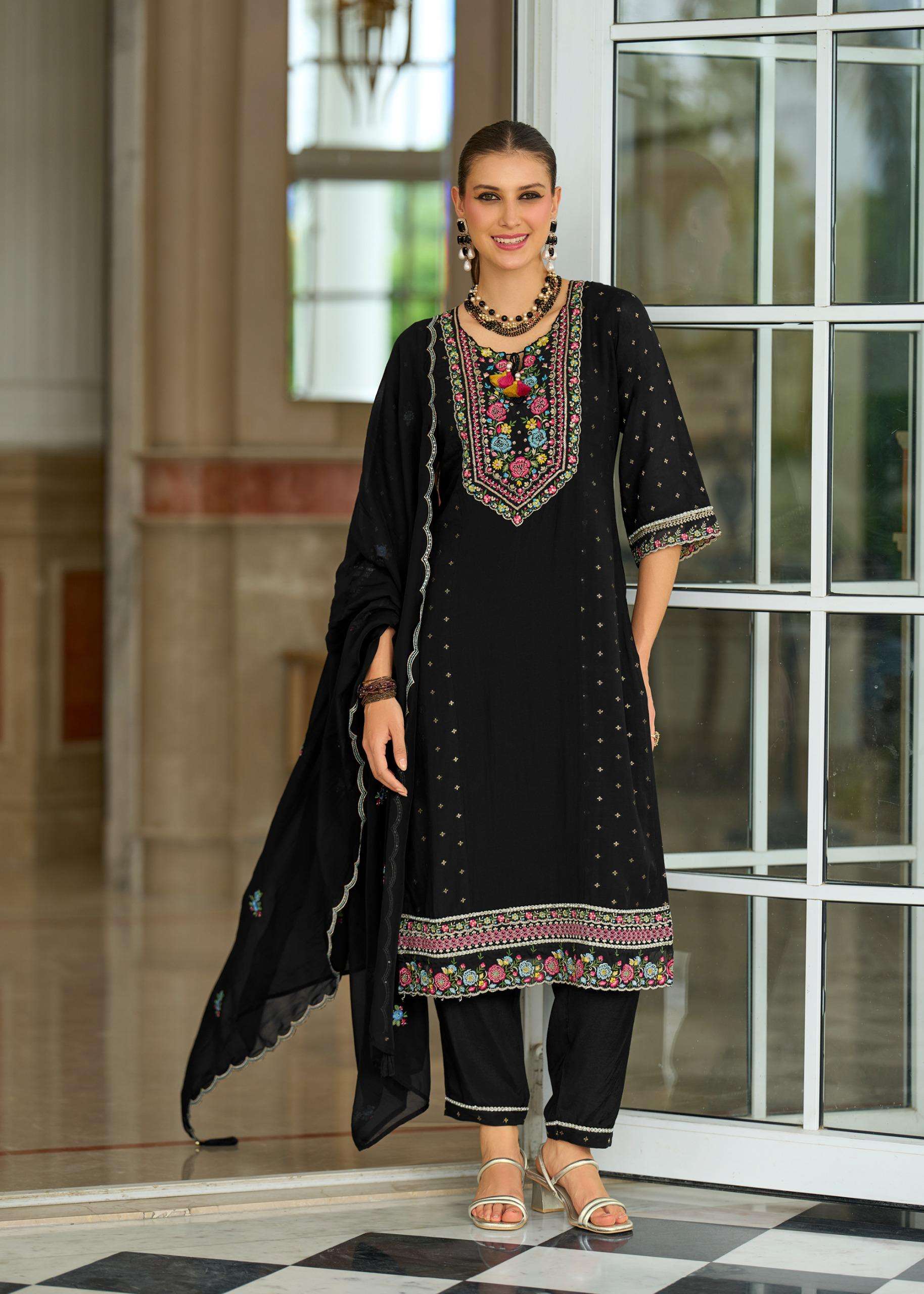  PRM INDIA SAWARIYA JACQUARD DESIGNER WORK FESTIVE WEAR LADIES SUIT