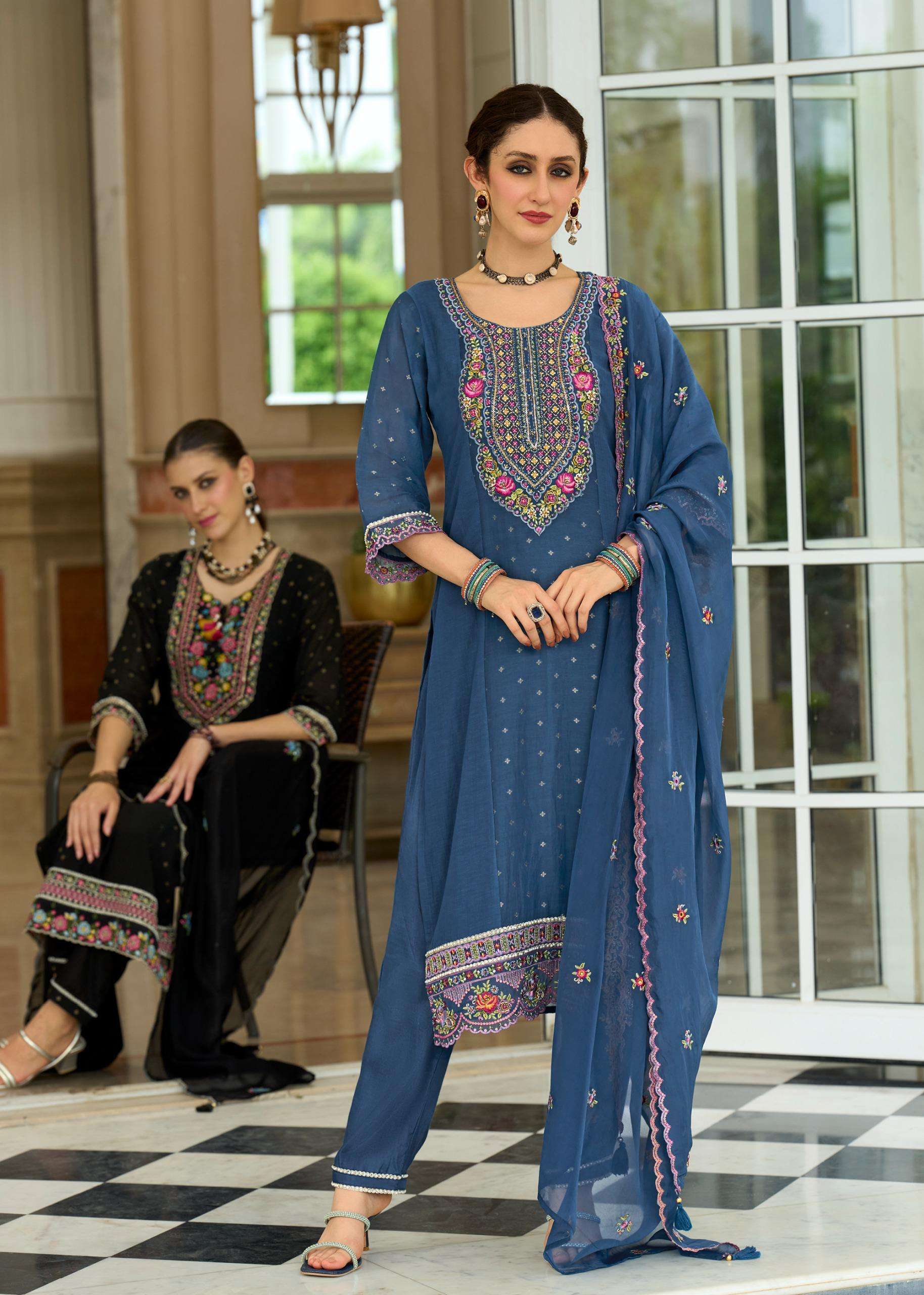  PRM INDIA SAWARIYA JACQUARD DESIGNER WORK FESTIVE WEAR LADIES SUIT
