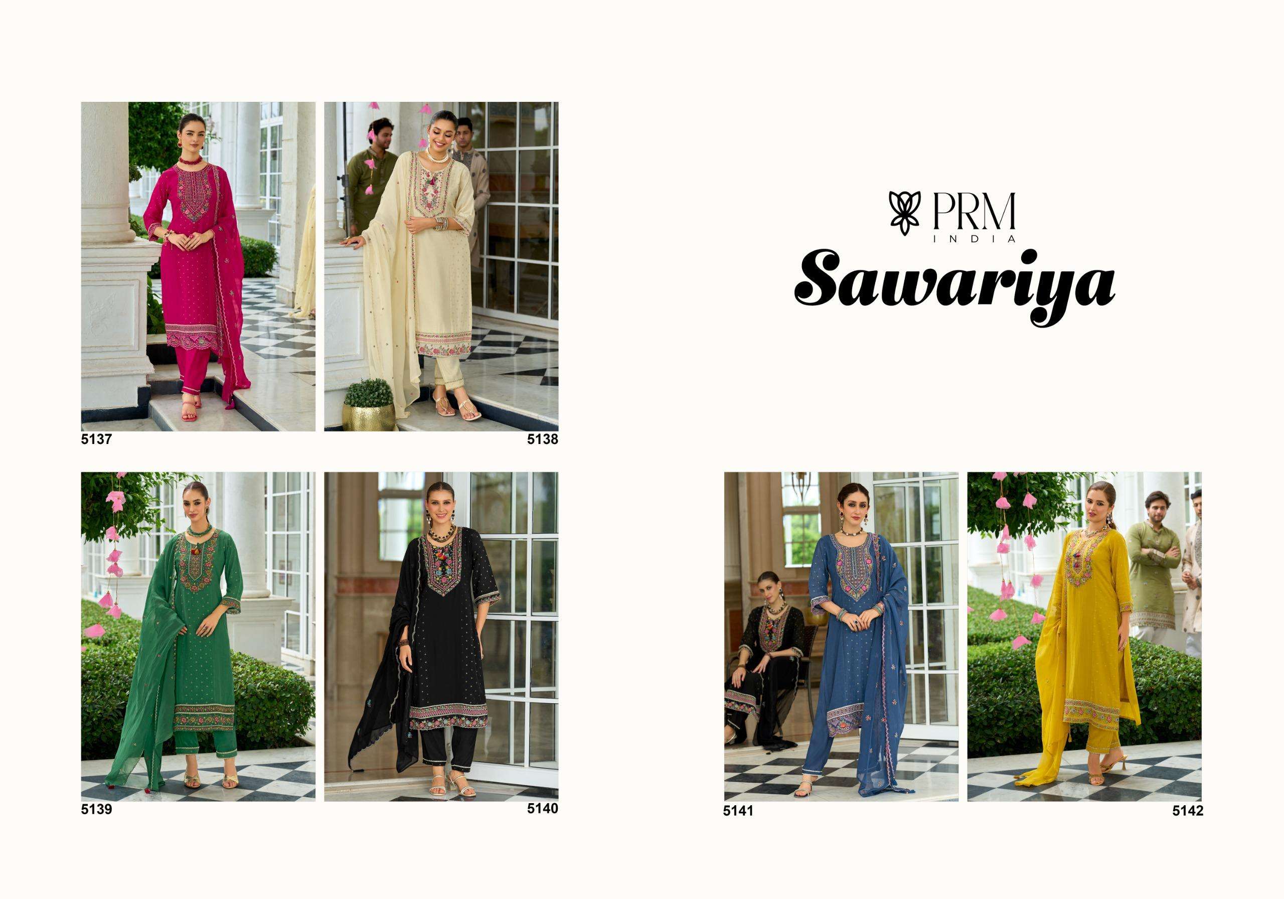  PRM INDIA SAWARIYA JACQUARD DESIGNER WORK FESTIVE WEAR LADIES SUIT