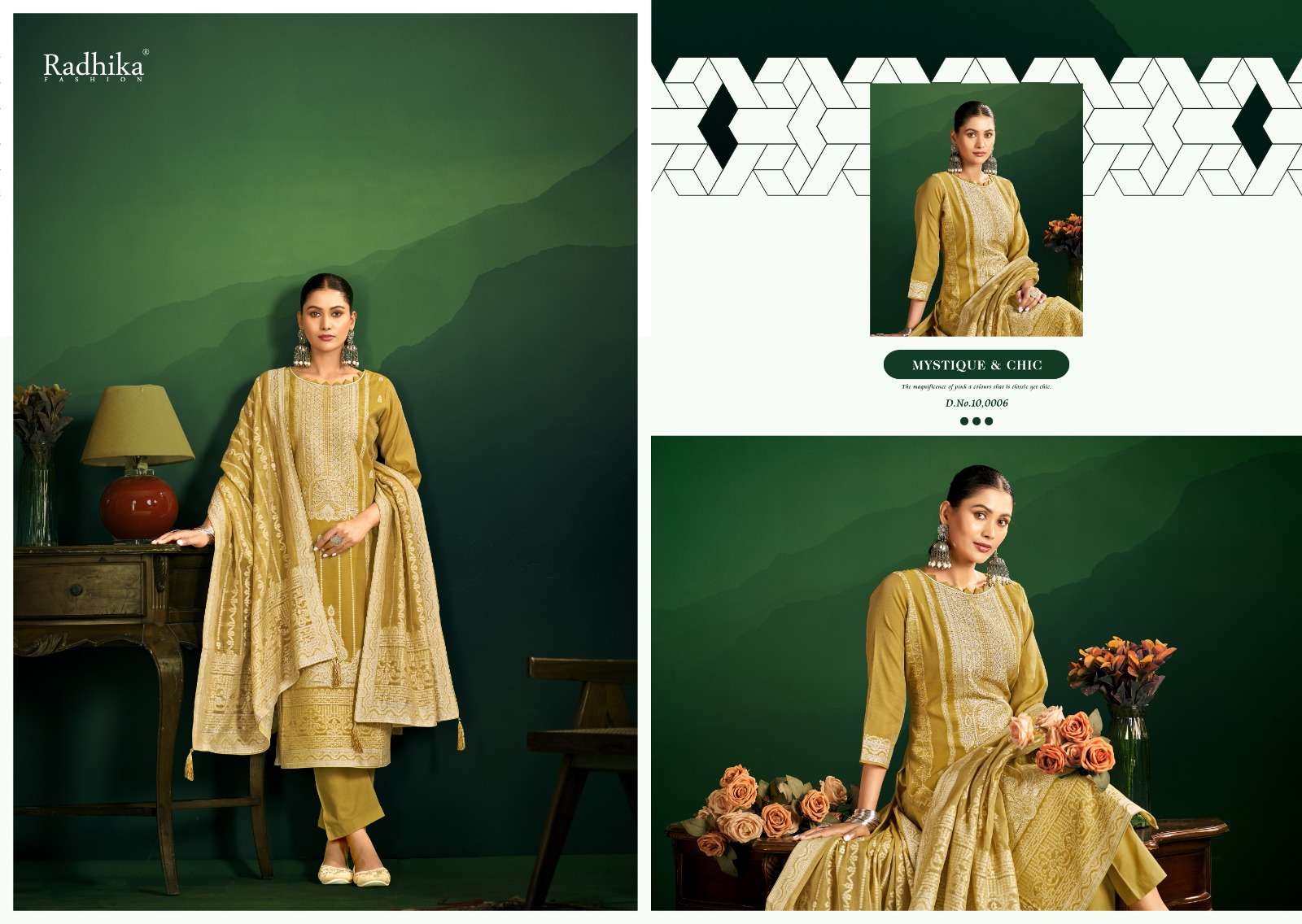 RADHIKA FASHION AZARA BANARASHI ADAH VOL 11 COTTON JACQUARD DESIGNER WORK SUIT