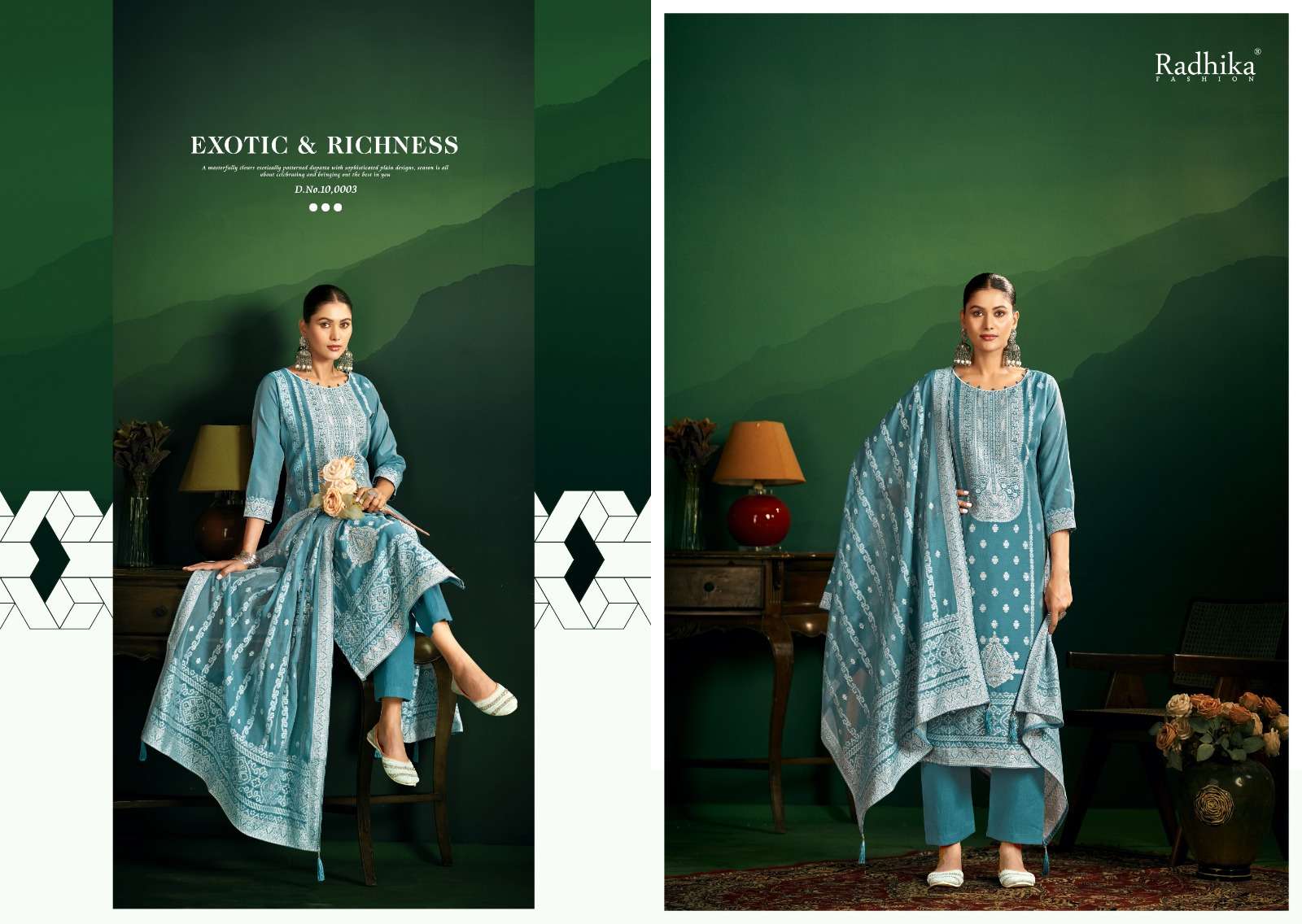 RADHIKA FASHION AZARA BANARASHI ADAH VOL 11 COTTON JACQUARD DESIGNER WORK SUIT
