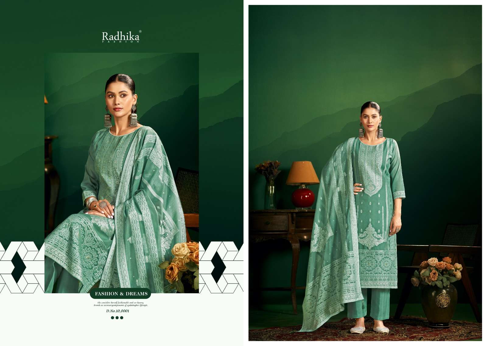 RADHIKA FASHION AZARA BANARASHI ADAH VOL 11 COTTON JACQUARD DESIGNER WORK SUIT