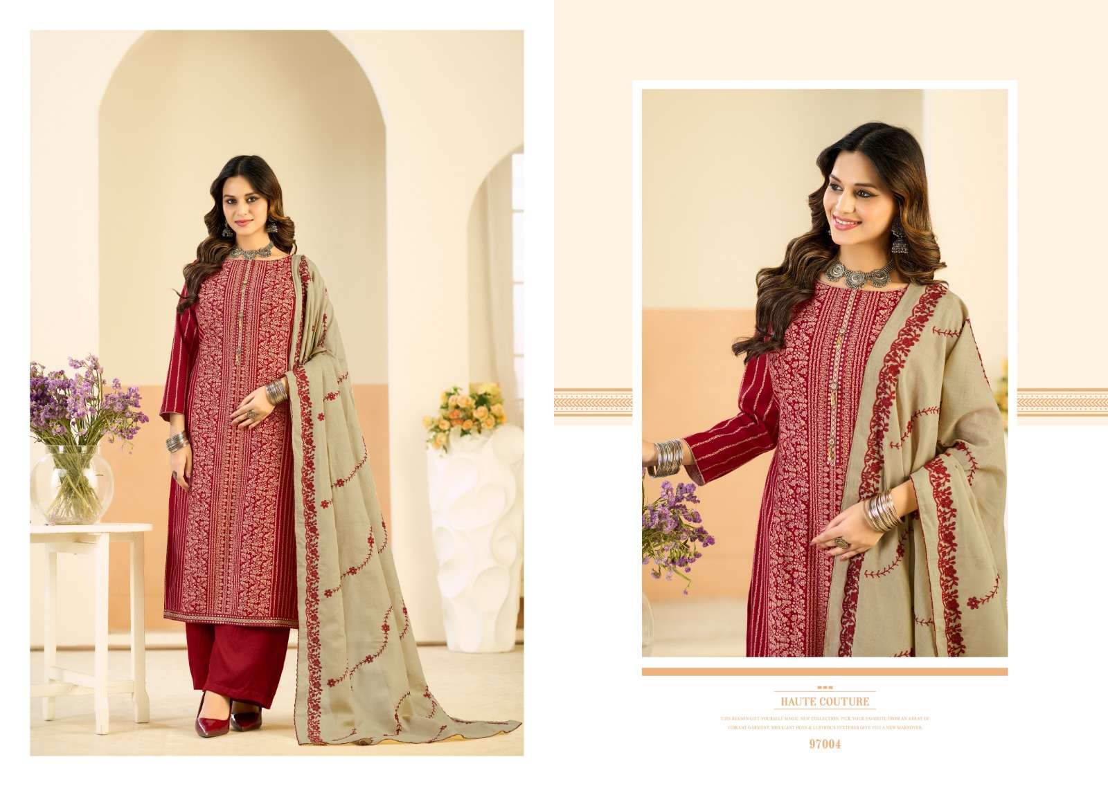 RADHIKA FASHION AZARA  BLACK BERRY VOL 18 VISCOSE PRINT WITH FANCY WORK SUITS 