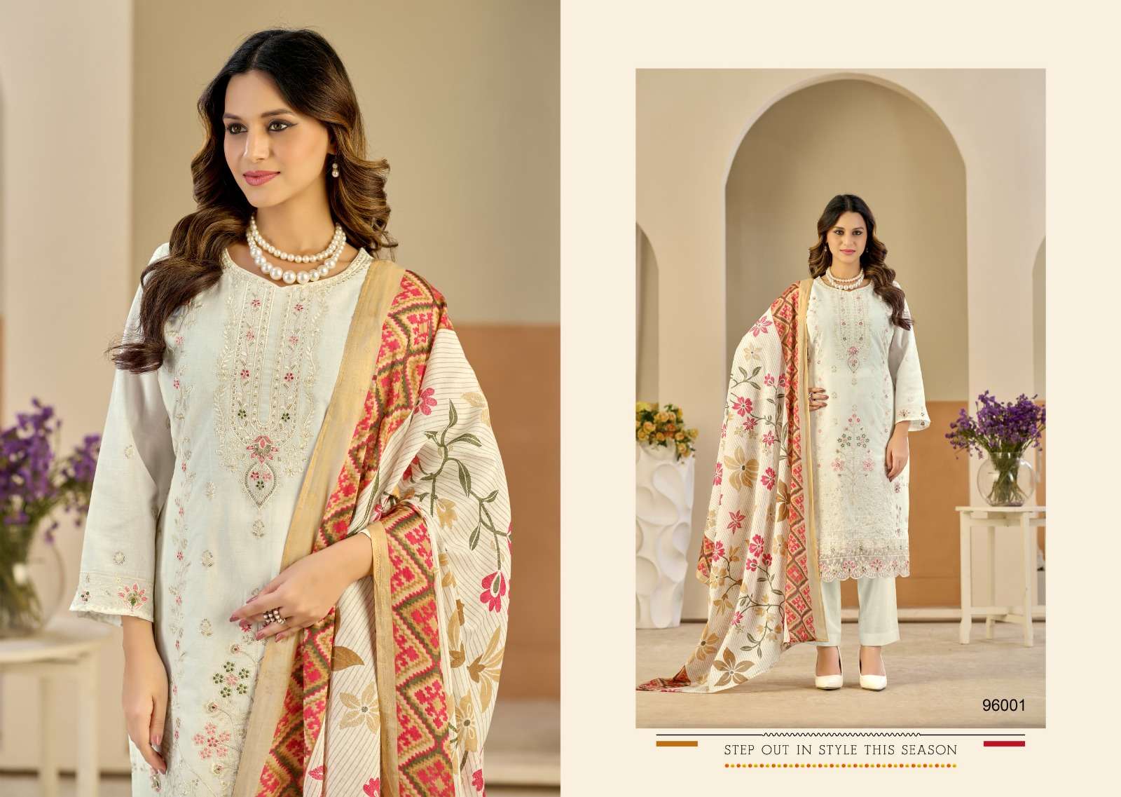 RADHIKA FASHION AZARA ZUBEDA VOL 4 LAWN COTTON FANCY EMBROIDERY WORK SUIT