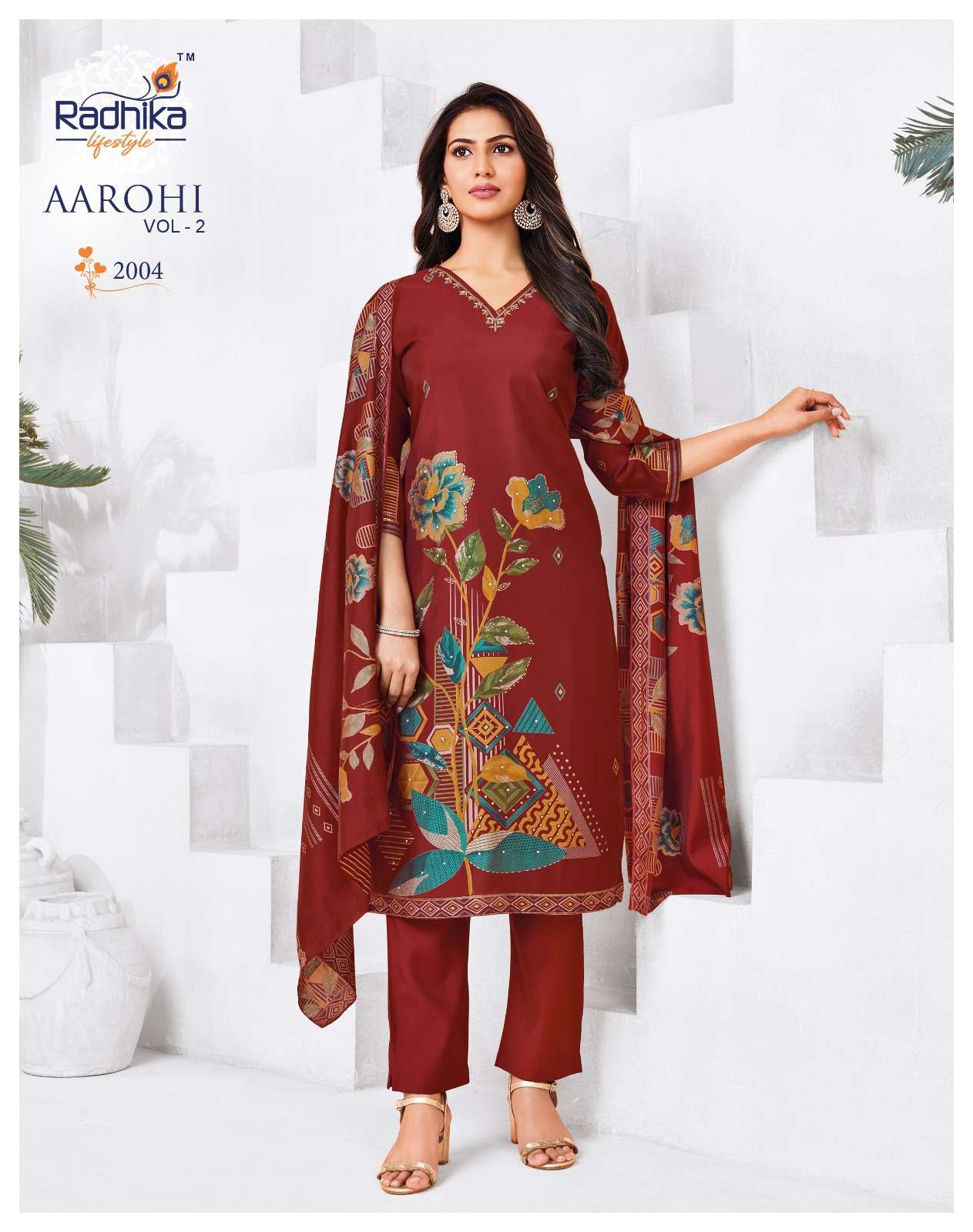 RADHIKA LIFESTYLE AAROHI VOL 2 MODAL FABRIC FANCY WORKS LADIES 3PCS SET COLLECTION 