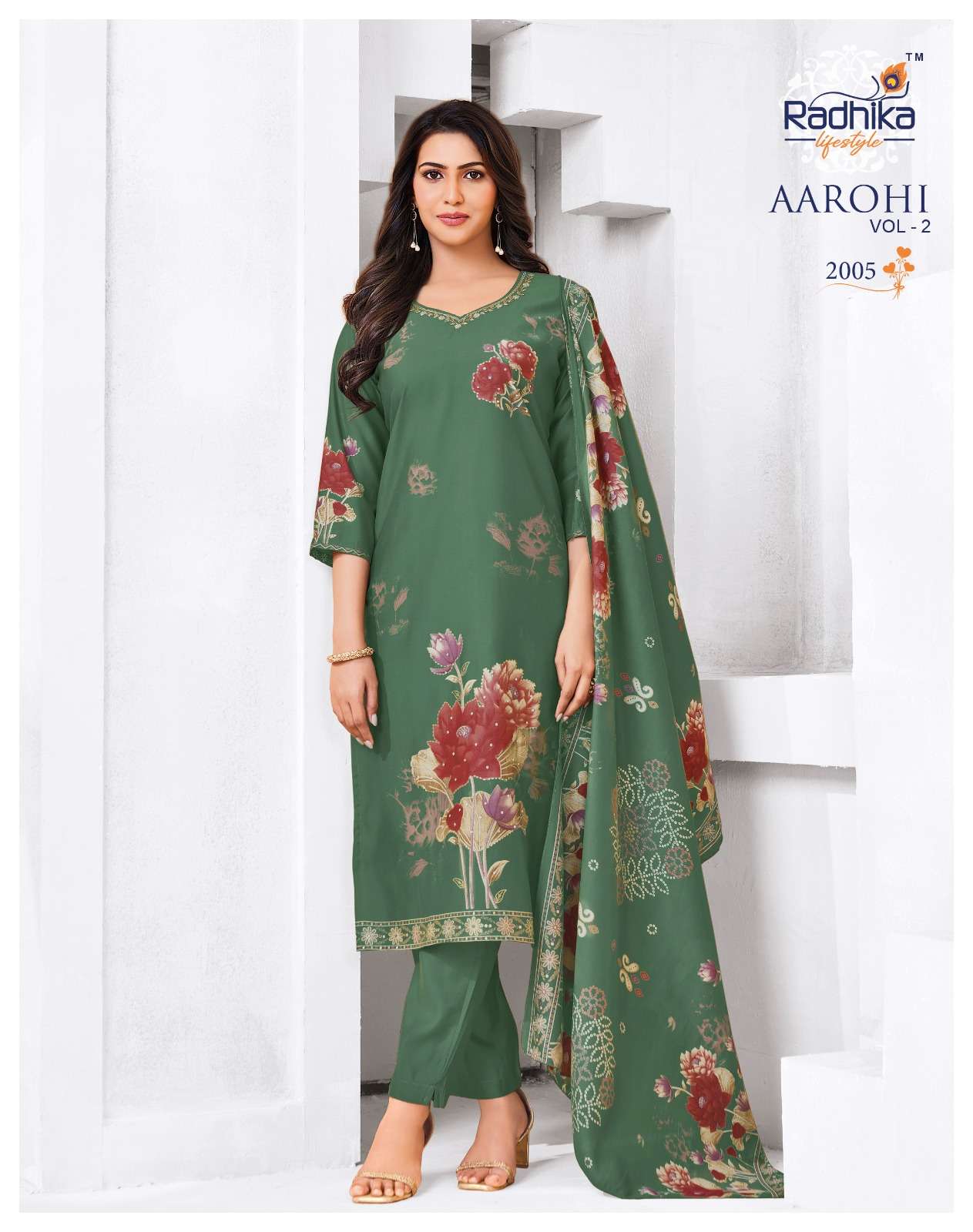 RADHIKA LIFESTYLE AAROHI VOL 2 MODAL FABRIC FANCY WORKS LADIES 3PCS SET COLLECTION 