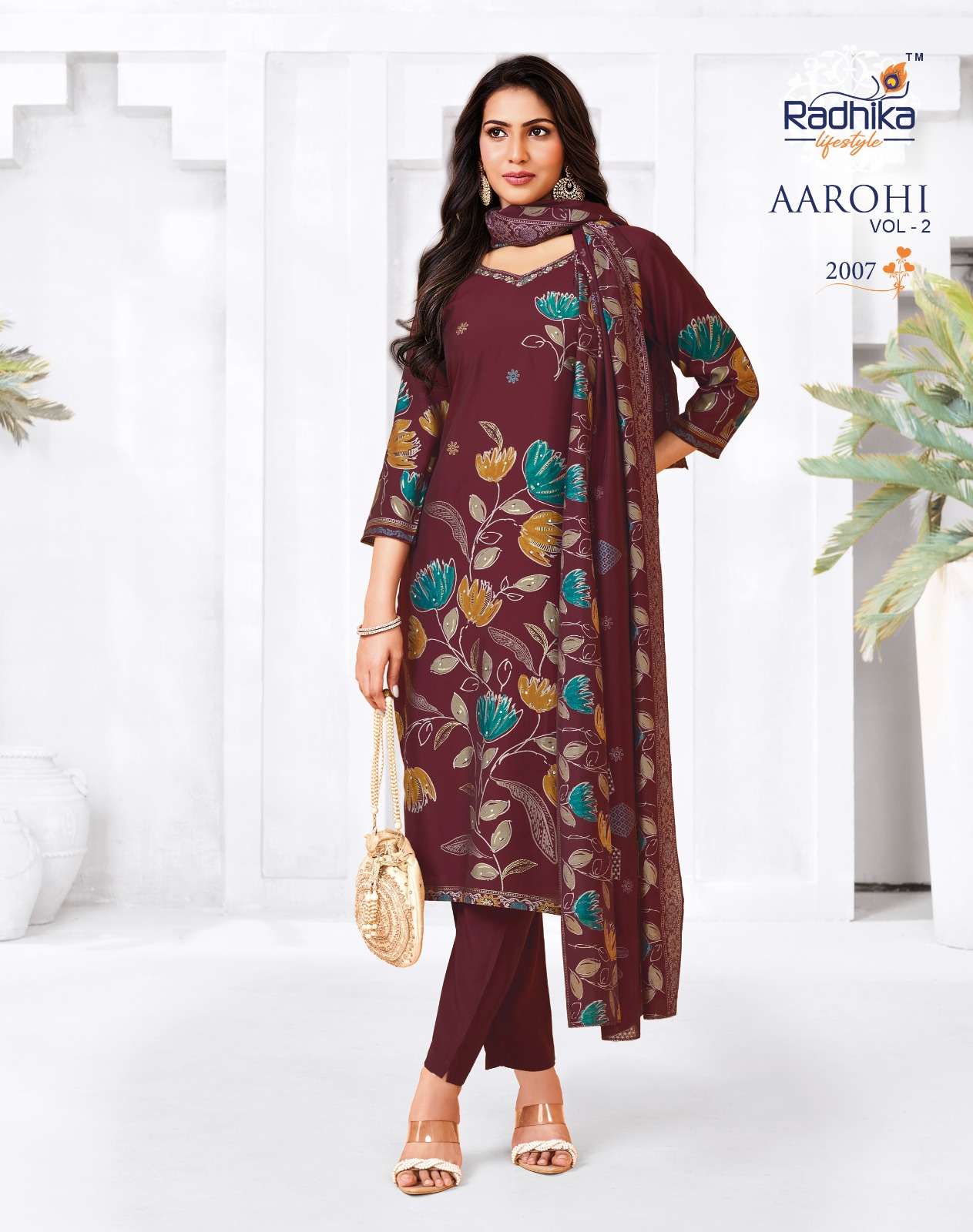 RADHIKA LIFESTYLE AAROHI VOL 2 MODAL FABRIC FANCY WORKS LADIES 3PCS SET COLLECTION 