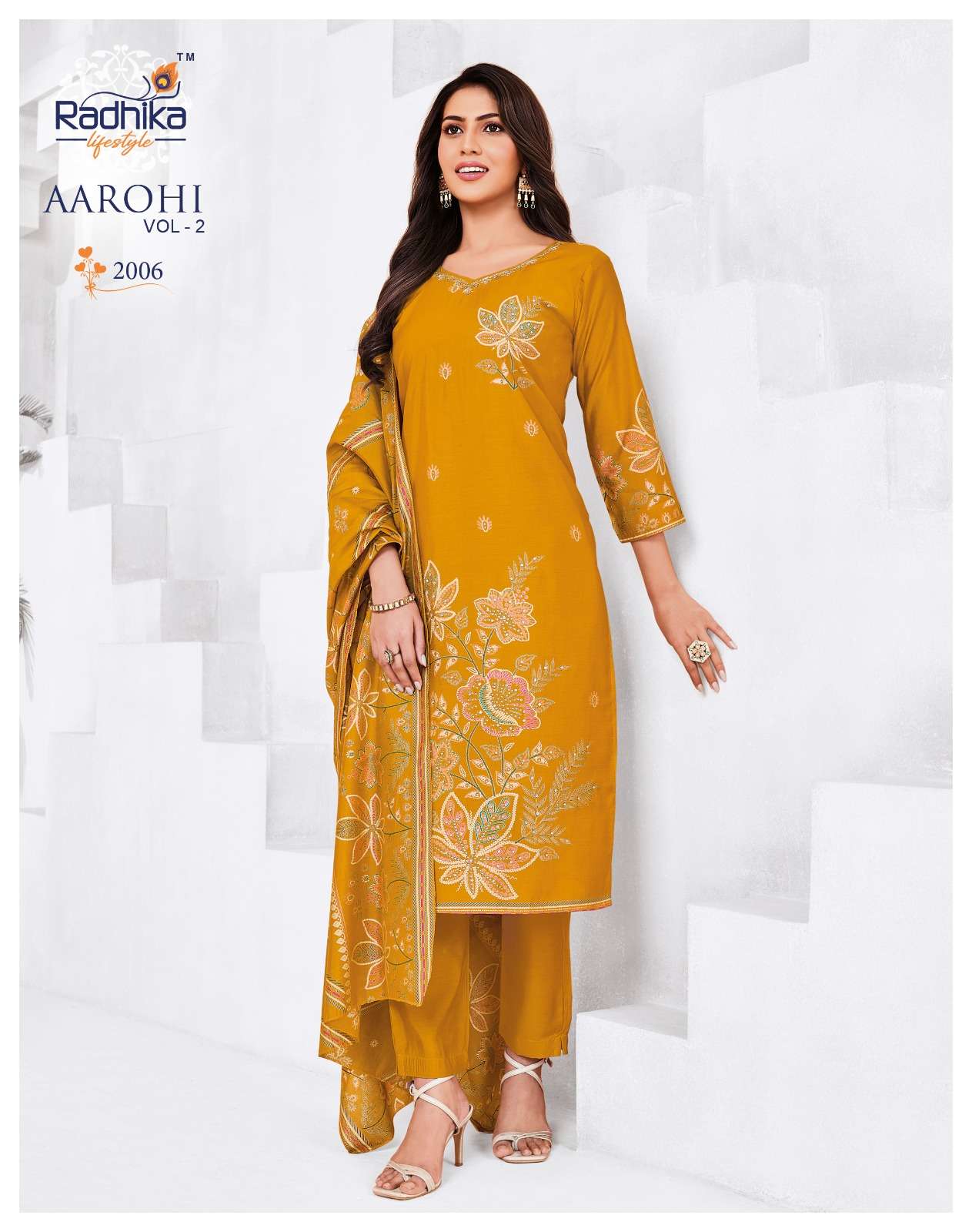 RADHIKA LIFESTYLE AAROHI VOL 2 MODAL FABRIC FANCY WORKS LADIES 3PCS SET COLLECTION 