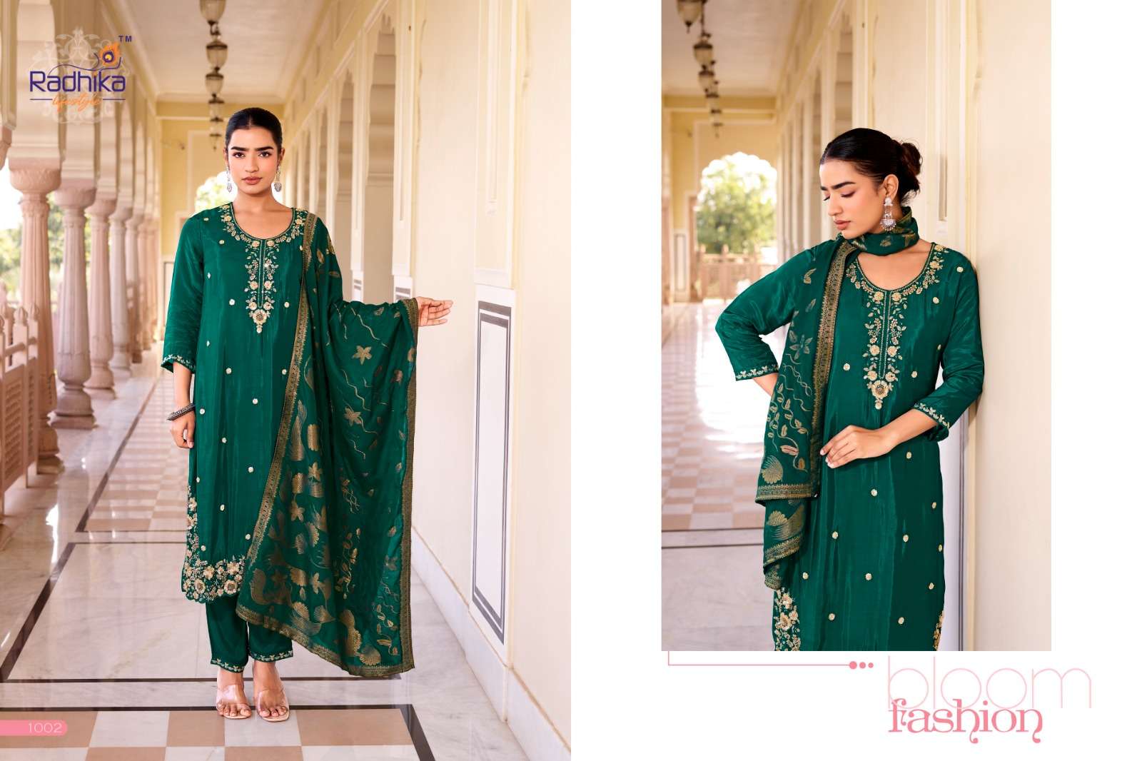 RADHIKA LIFESTYLE KALINI VOL 1 SILK WITH EMBROIDERY WORK LADIES 3PIECE SET COLLECTION 
