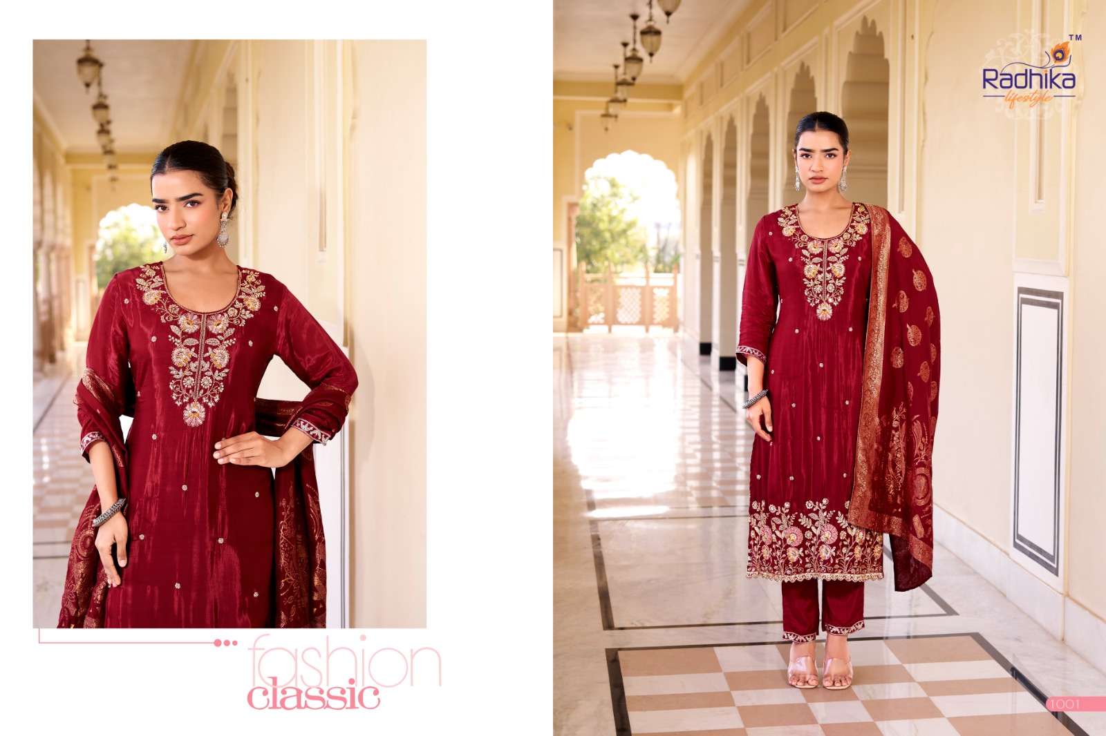 RADHIKA LIFESTYLE KALINI VOL 1 SILK WITH EMBROIDERY WORK LADIES 3PIECE SET COLLECTION 