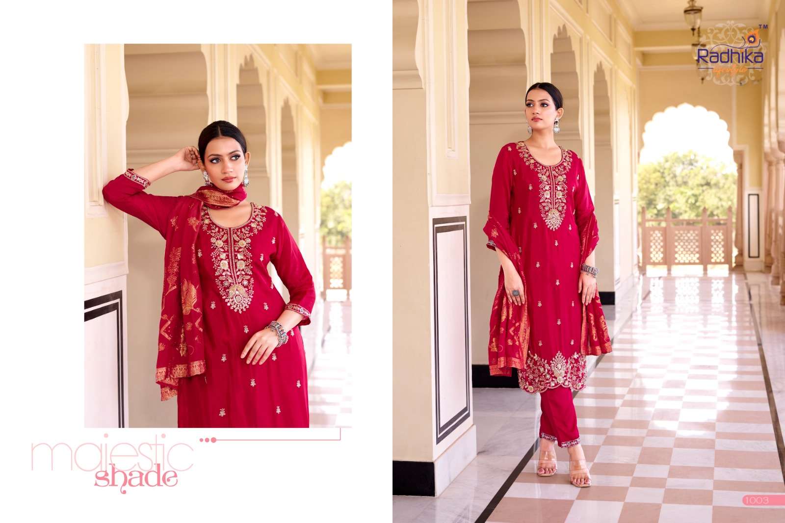 RADHIKA LIFESTYLE KALINI VOL 1 SILK WITH EMBROIDERY WORK LADIES 3PIECE SET COLLECTION 