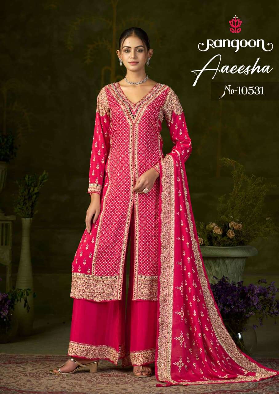 RANGOON AAEESHA MUSLIN HEAVY DESIGNER FESTIVE WEAR LADIES SUIT