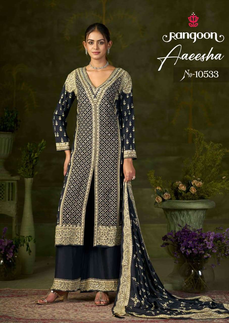 RANGOON AAEESHA MUSLIN HEAVY DESIGNER FESTIVE WEAR LADIES SUIT