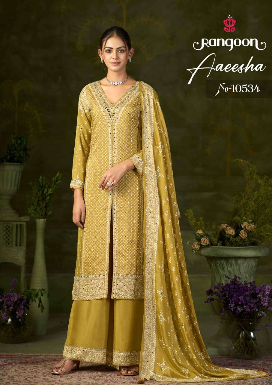 RANGOON AAEESHA MUSLIN HEAVY DESIGNER FESTIVE WEAR LADIES SUIT