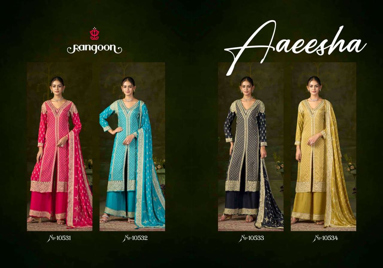 RANGOON AAEESHA MUSLIN HEAVY DESIGNER FESTIVE WEAR LADIES SUIT