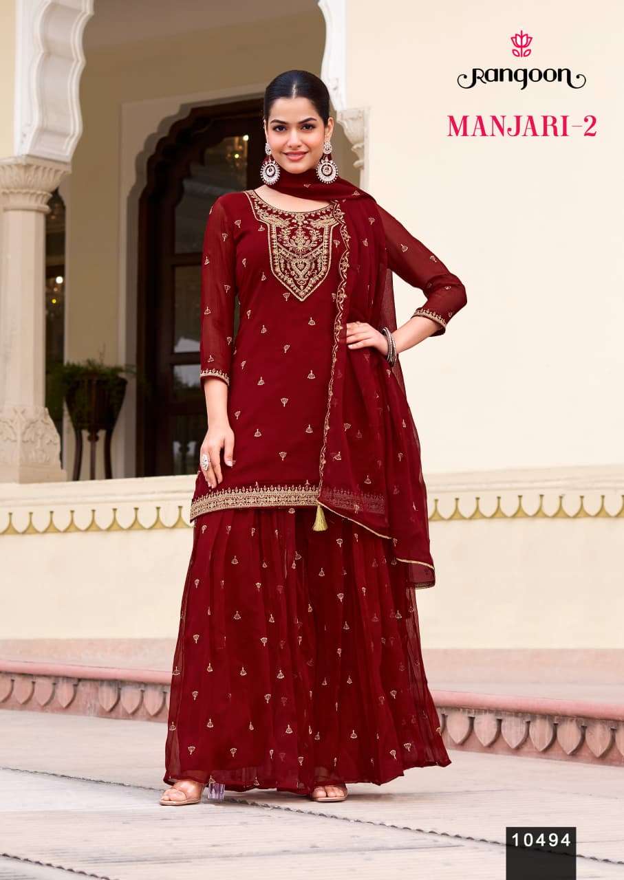 RANGOON MANJARI VOL 2 CHIFFON DESIGNER WORK PARTY WEAR LADIES SUIT