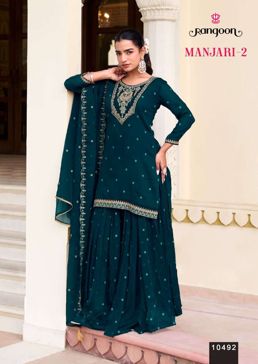 RANGOON MANJARI VOL 2 CHIFFON DESIGNER WORK PARTY WEAR LADIES SUIT