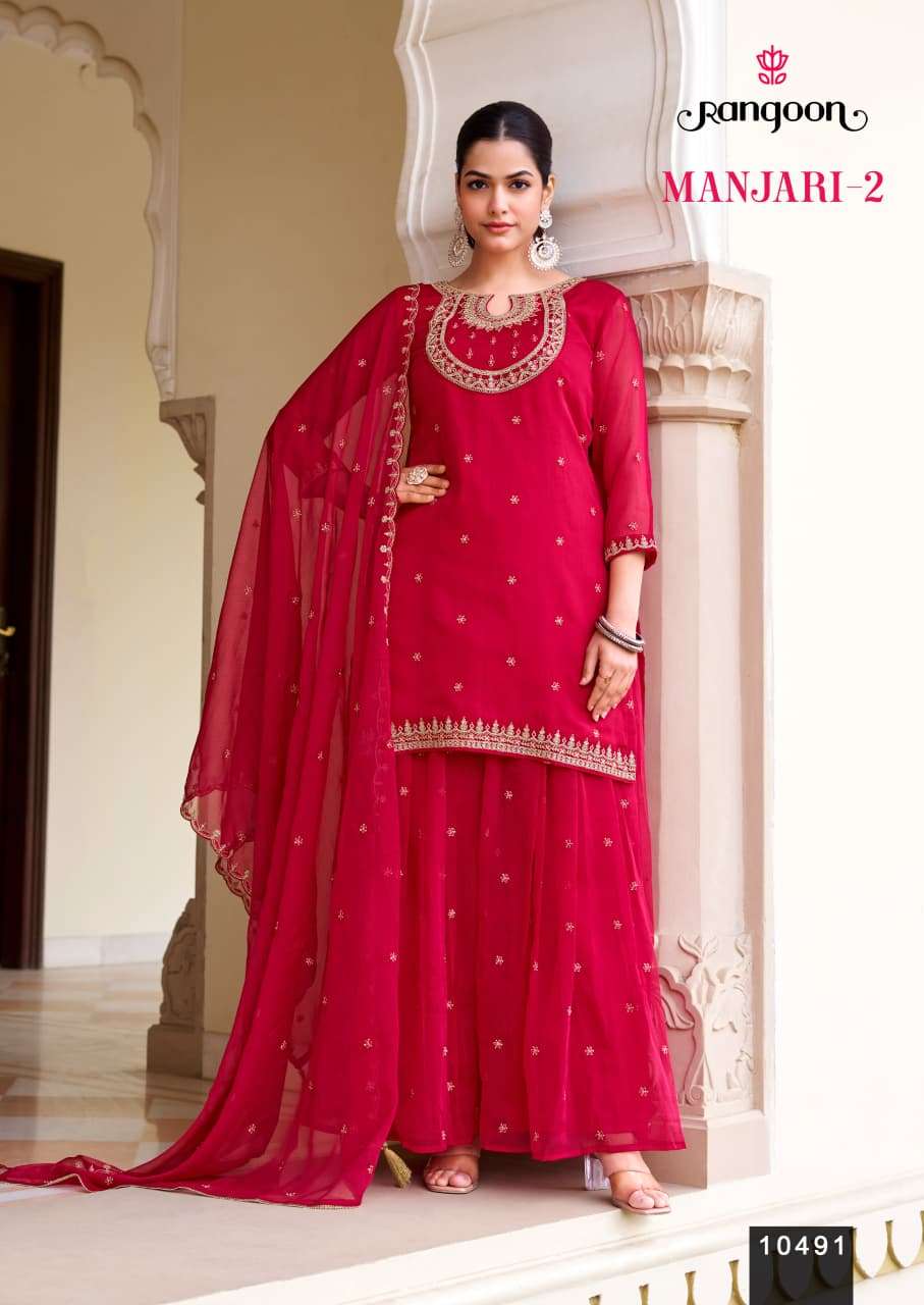 RANGOON MANJARI VOL 2 CHIFFON DESIGNER WORK PARTY WEAR LADIES SUIT